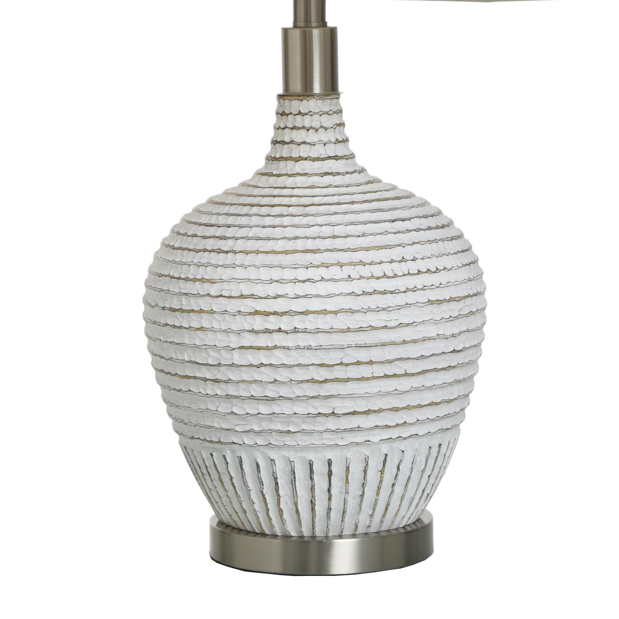 Shown in White finish and Light Oatmeal shade