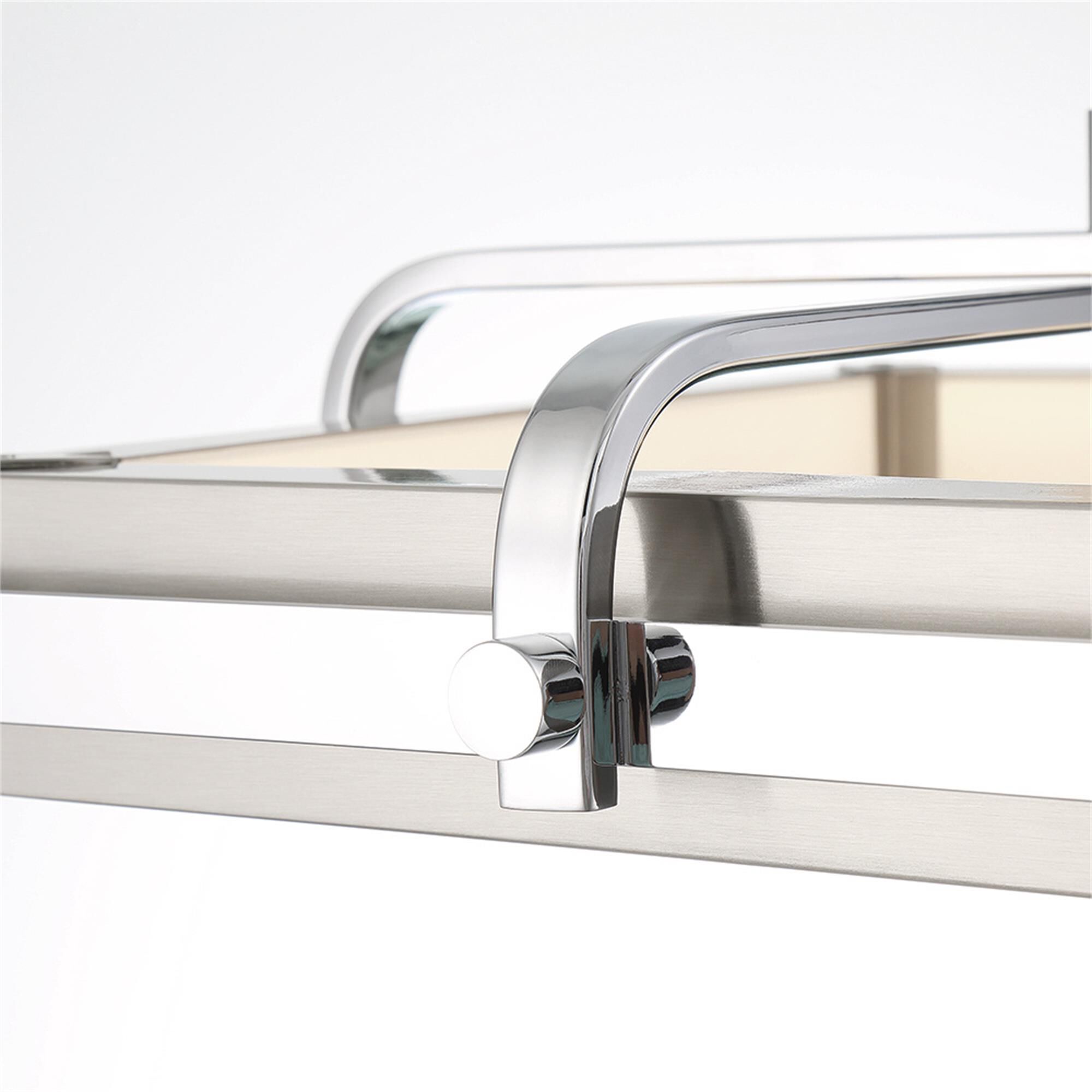 Shown in Chrome and Nickel finish and Frosted glass