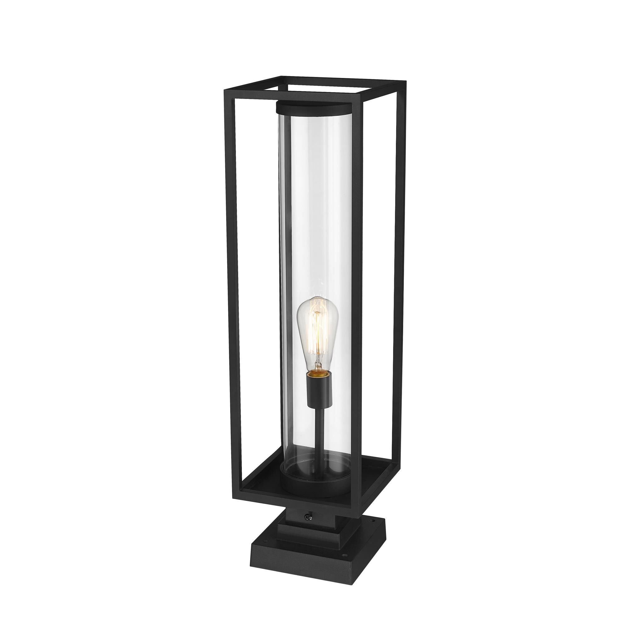 Shown in Black finish and Glass shade