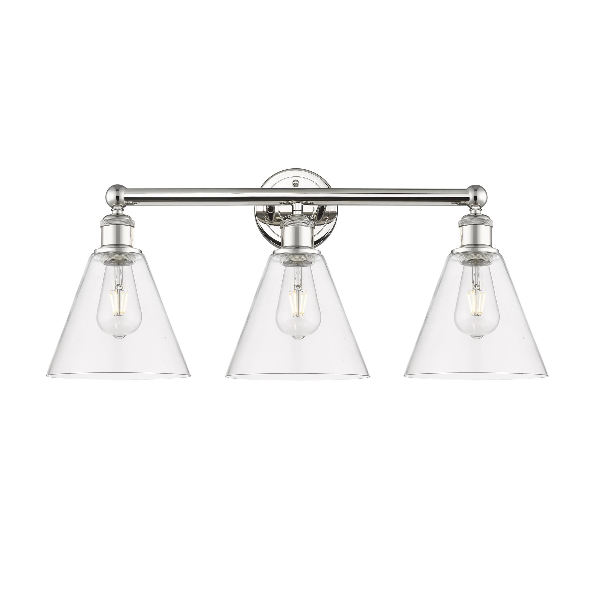 Shown in Polished Nickel finish and Clear glass