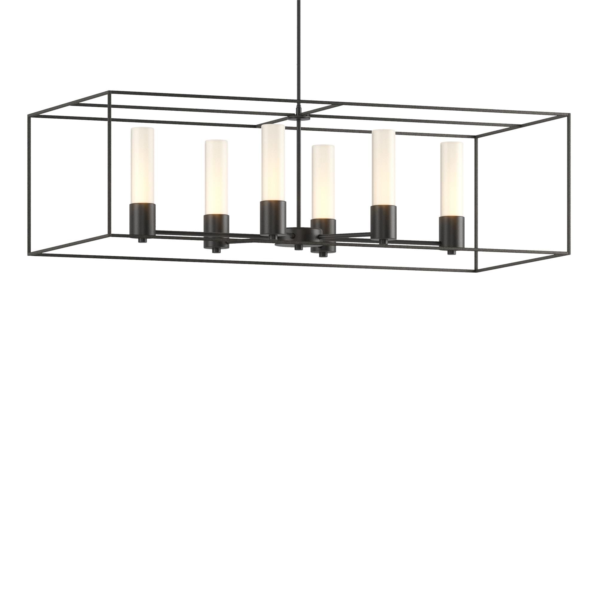 Shown in Black finish and Opal glass and Natural Iron accent