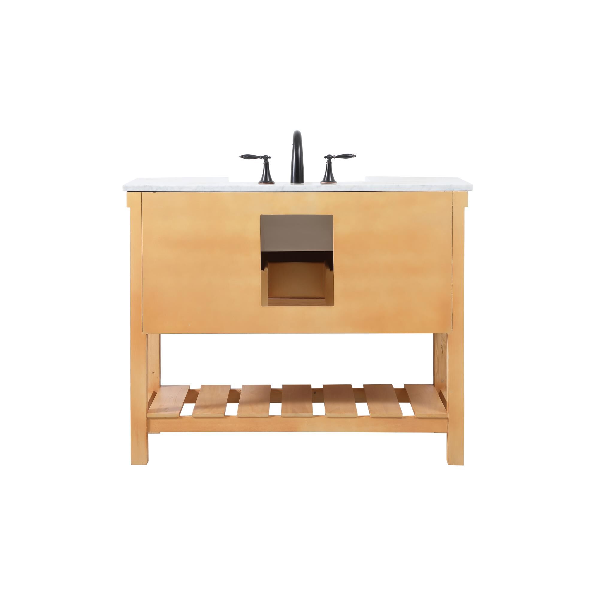 Shown in Natural Wood finish and Without Backsplash accent