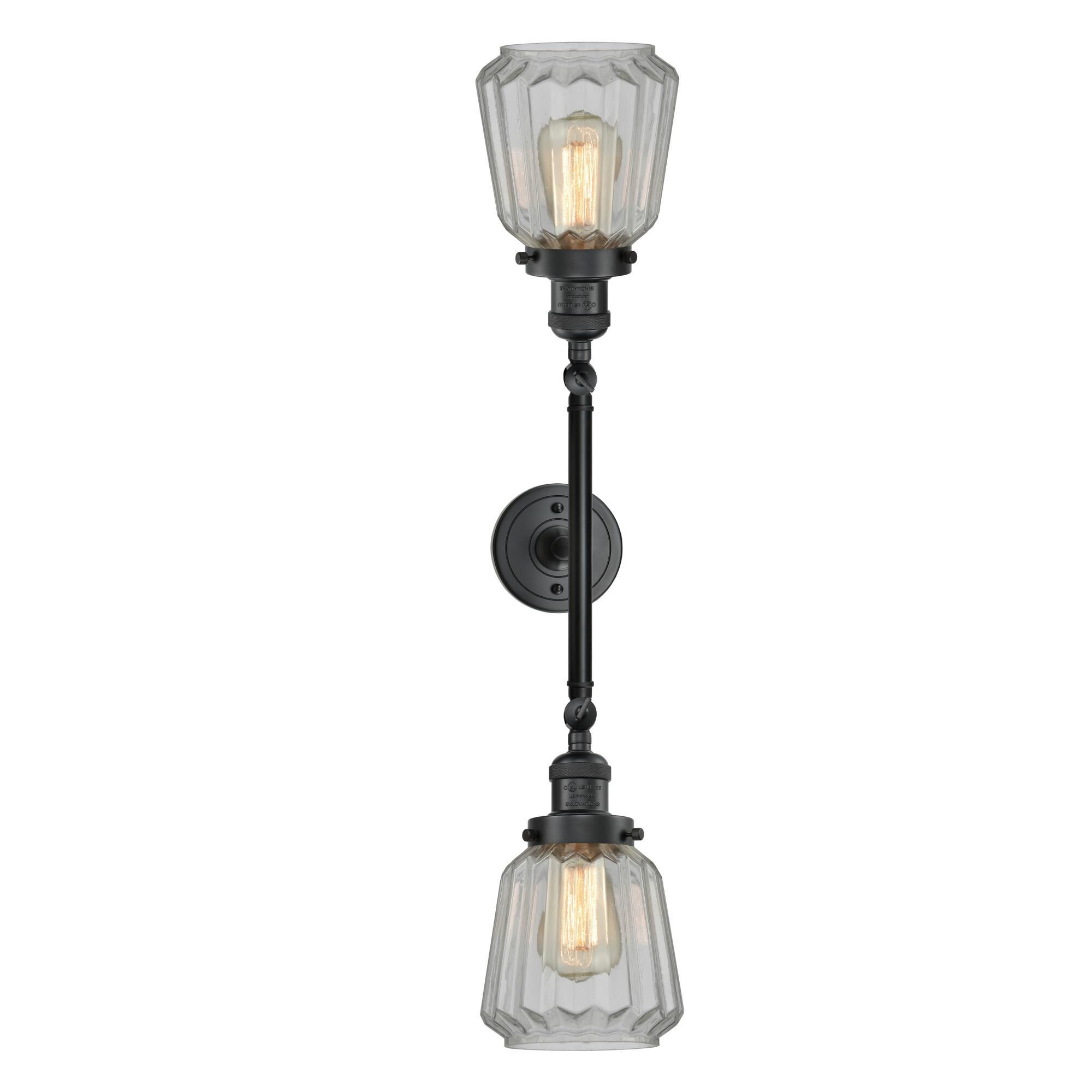 Shown in Matte Black finish and Clear glass