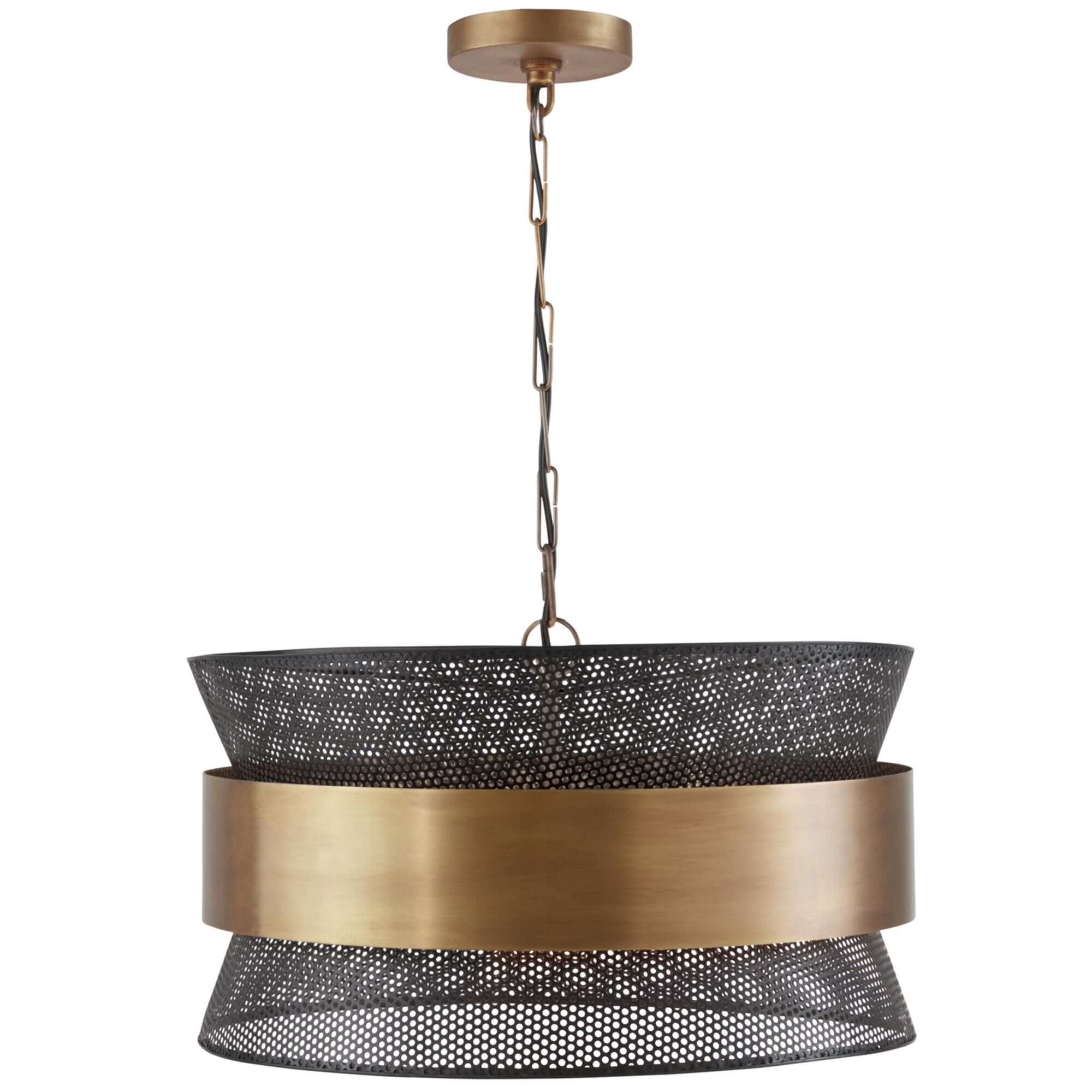 Shown in Patinaed Brass And Black finish