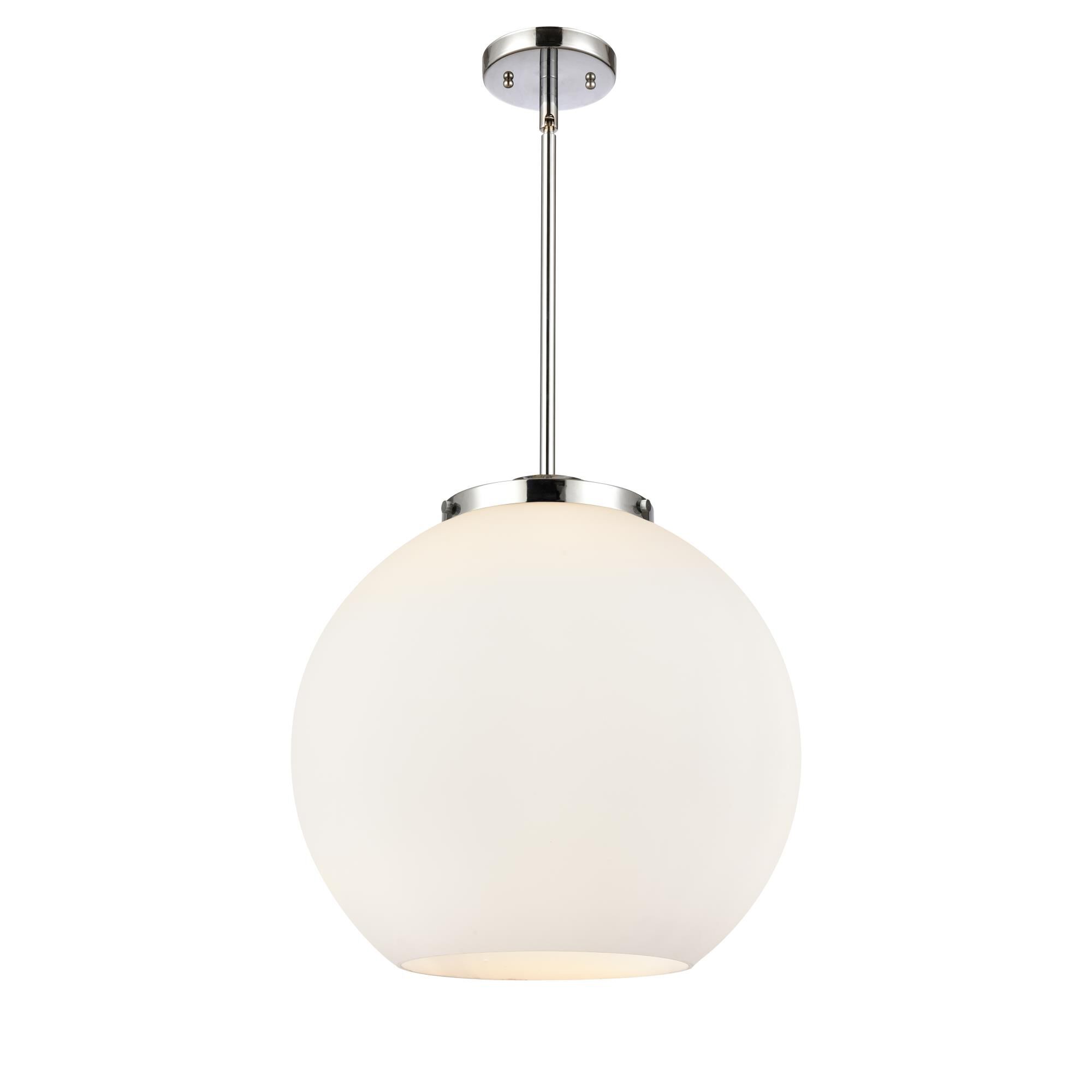 Shown in Polished Chrome finish and Cased Matte White Large Athens glass