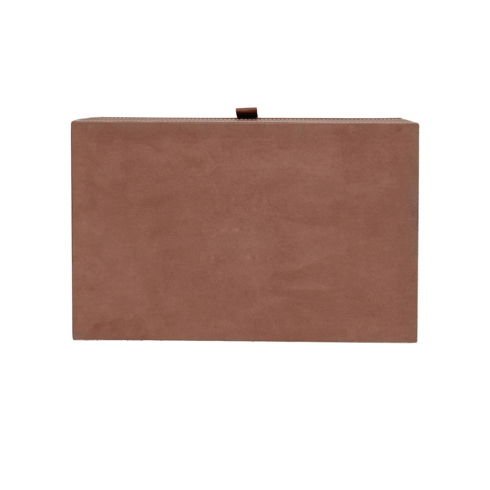 Leather & Raffia Accent Box Set of 2,