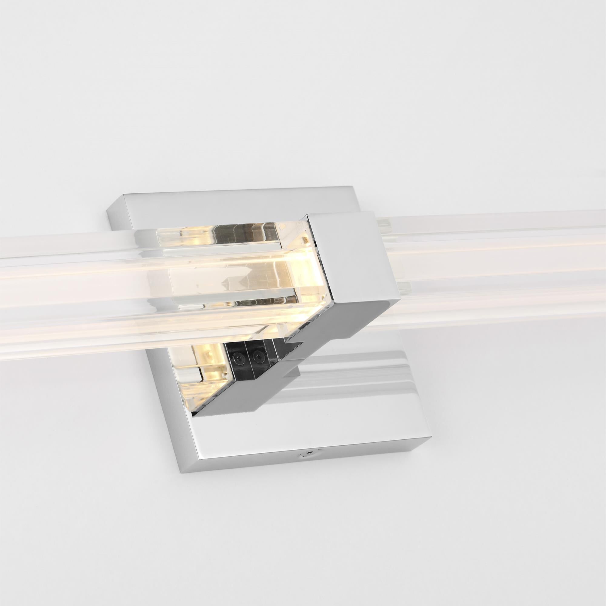 Shown in Chrome finish and Clear Acrylic glass