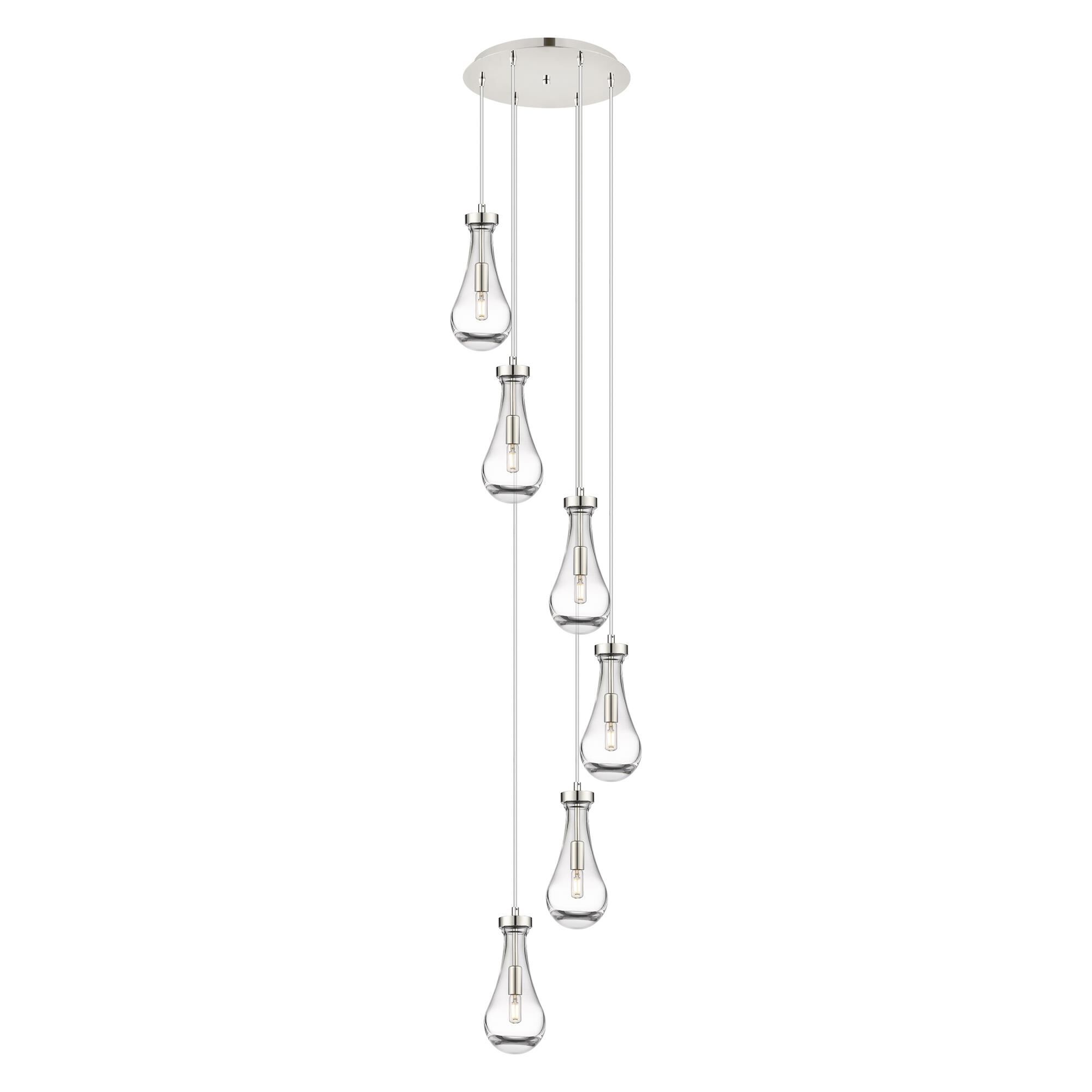 Shown in Polished Nickel finish and Clear glass and Clear Glass shade