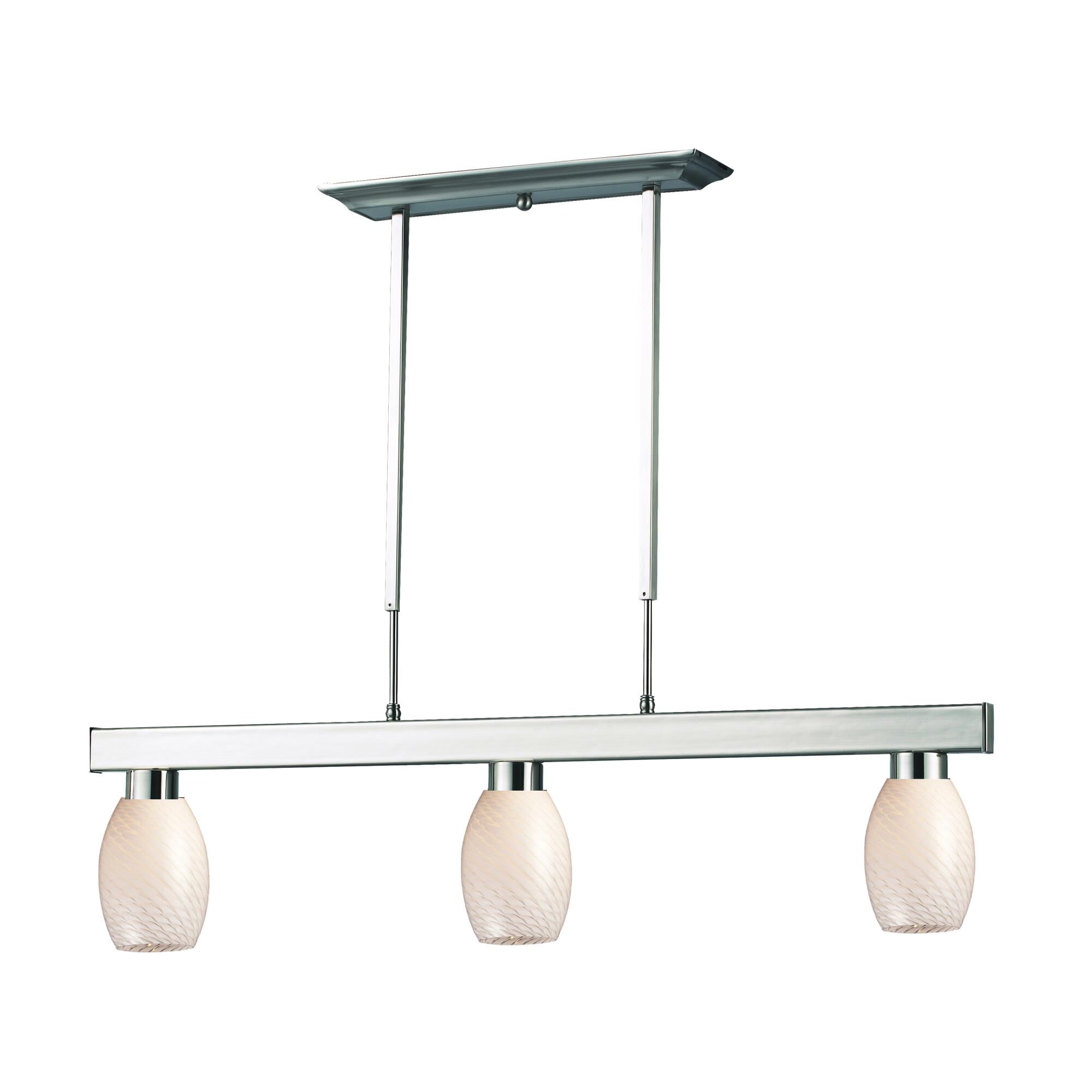 Shown in Brushed Nickel finish and Glass shade