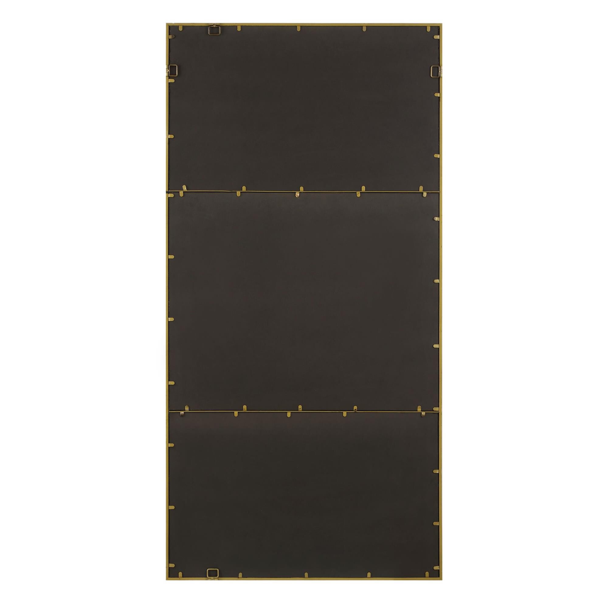 Shown in This Oversized Mirror Features A Heavy Iron Frame With Deep Channels Reminiscent Of Vintage Warehous finish