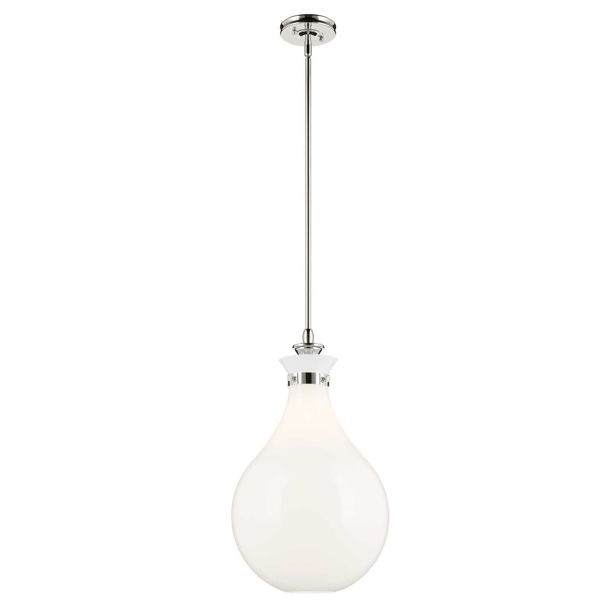 Shown in Polished Nickel finish and Opal glass