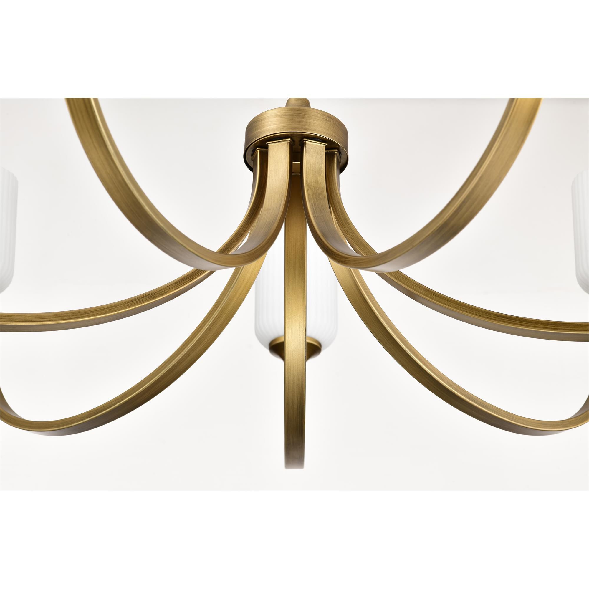 Shown in Natural Brass finish and Frosted Ribbed glass