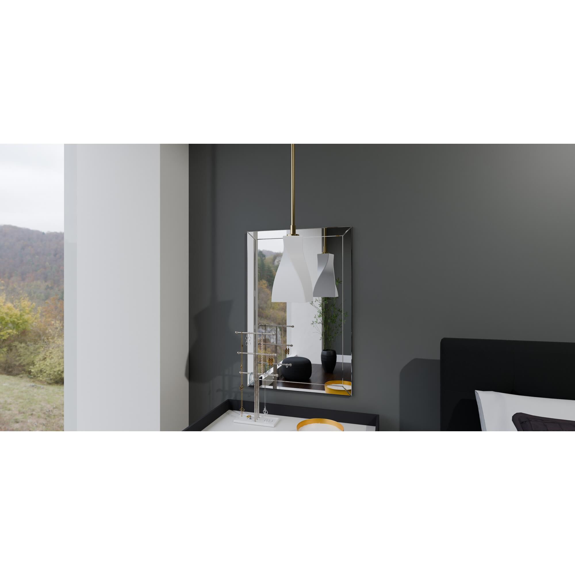 Shown in Brushed Gold finish and Opal Etched glass