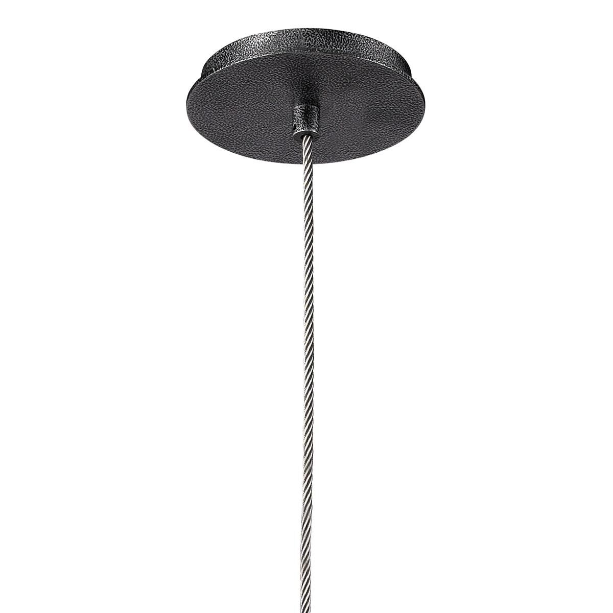 Shown in Old Silver finish and Clear glass and Historic Pressed Glass shade