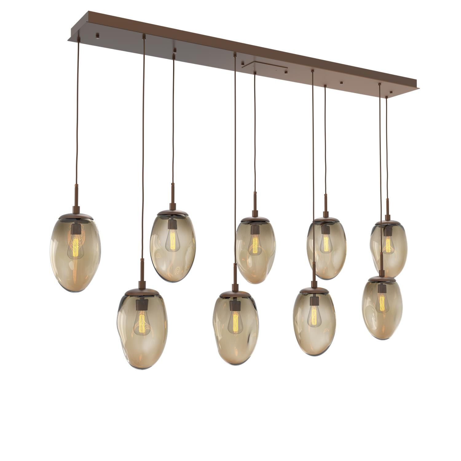 Shown in Burnished Bronze finish and Bronze Blown glass