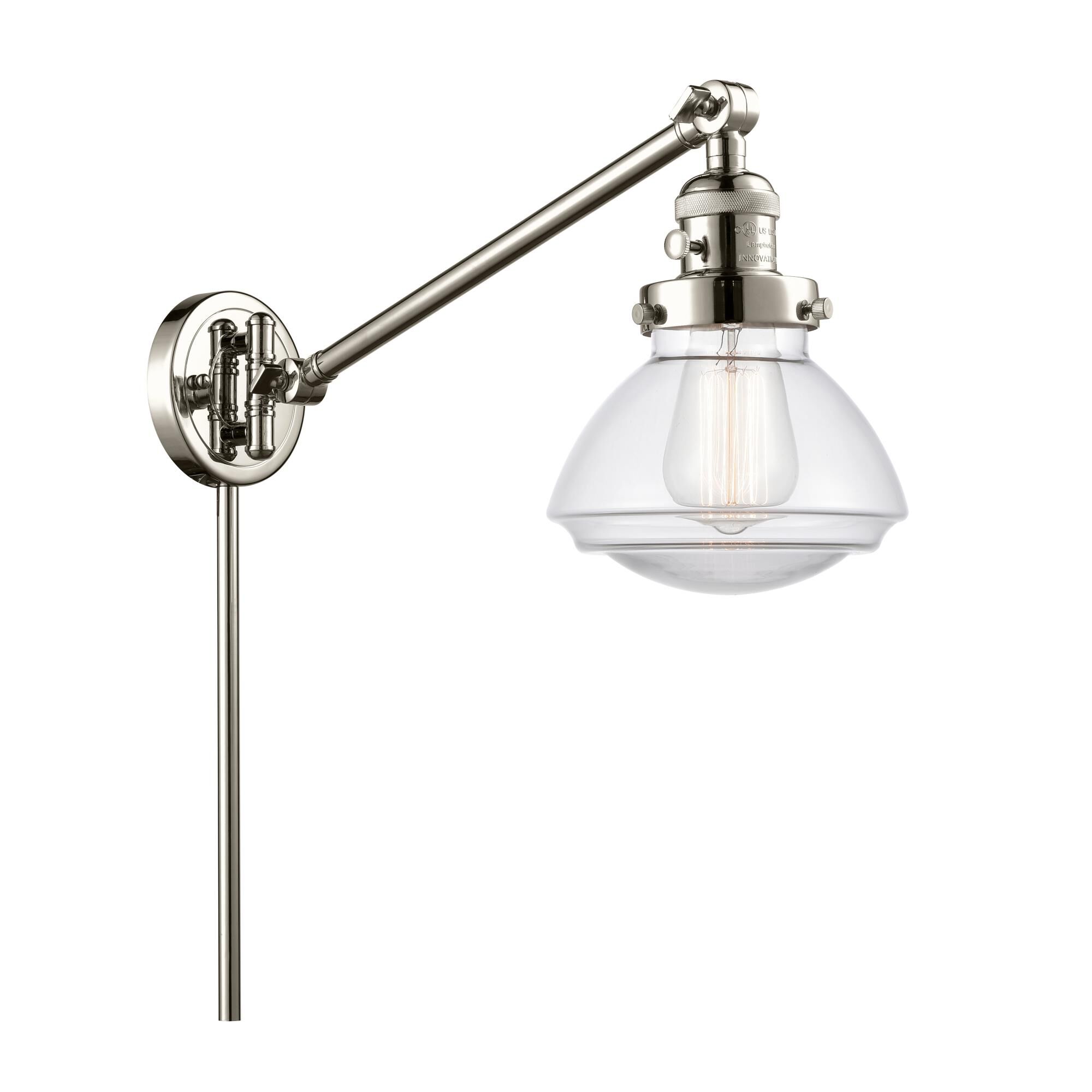Shown in Polished Nickel finish and Bell glass and Glass shade