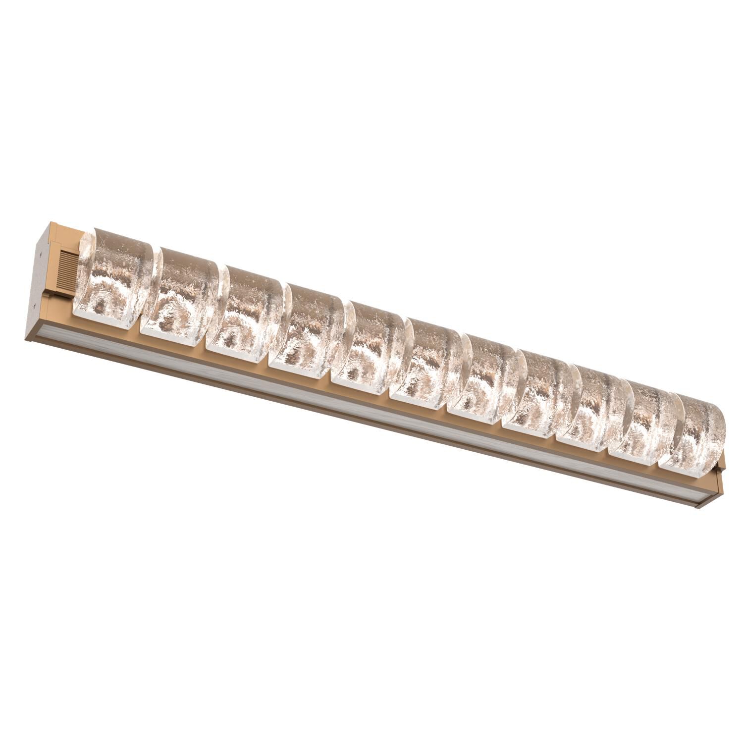 Shown in Novel Brass finish and Clear Rounded glass and Light Oak accent