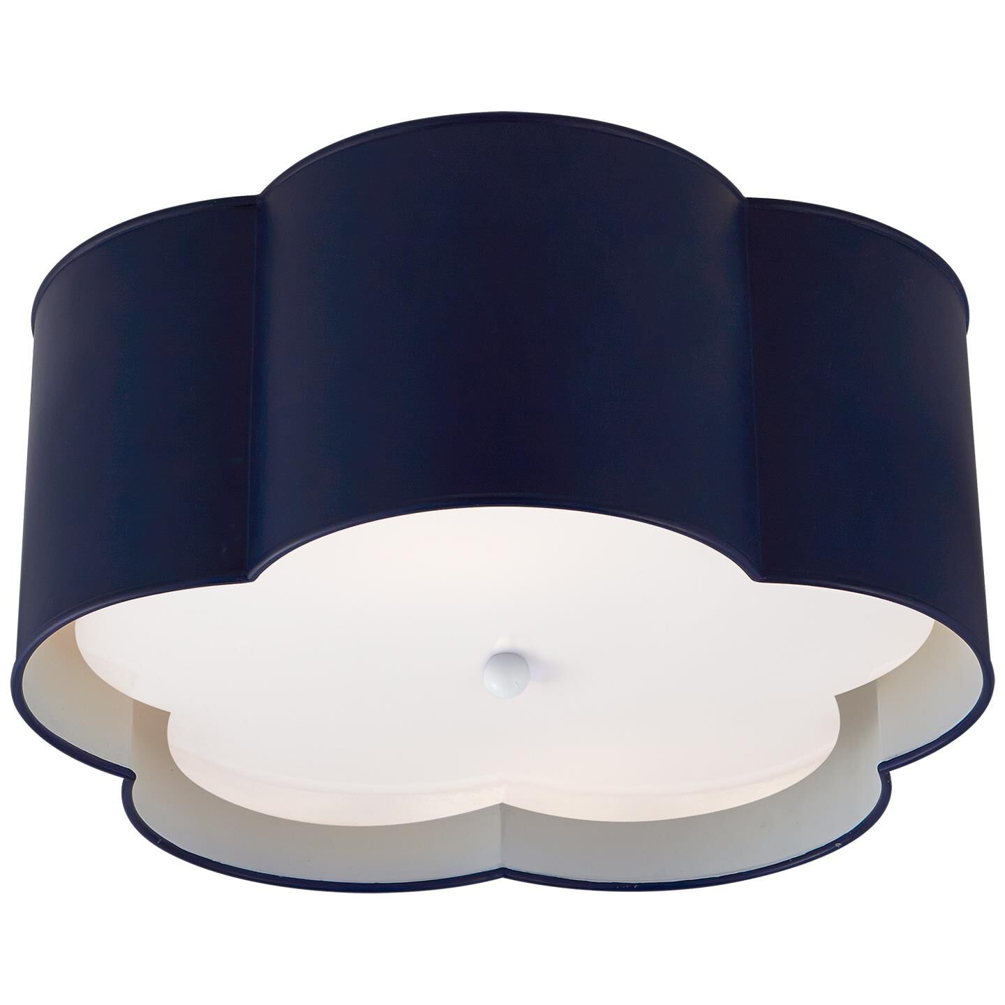 Shown in French Navy and White finish and Frosted Acrylic glass
