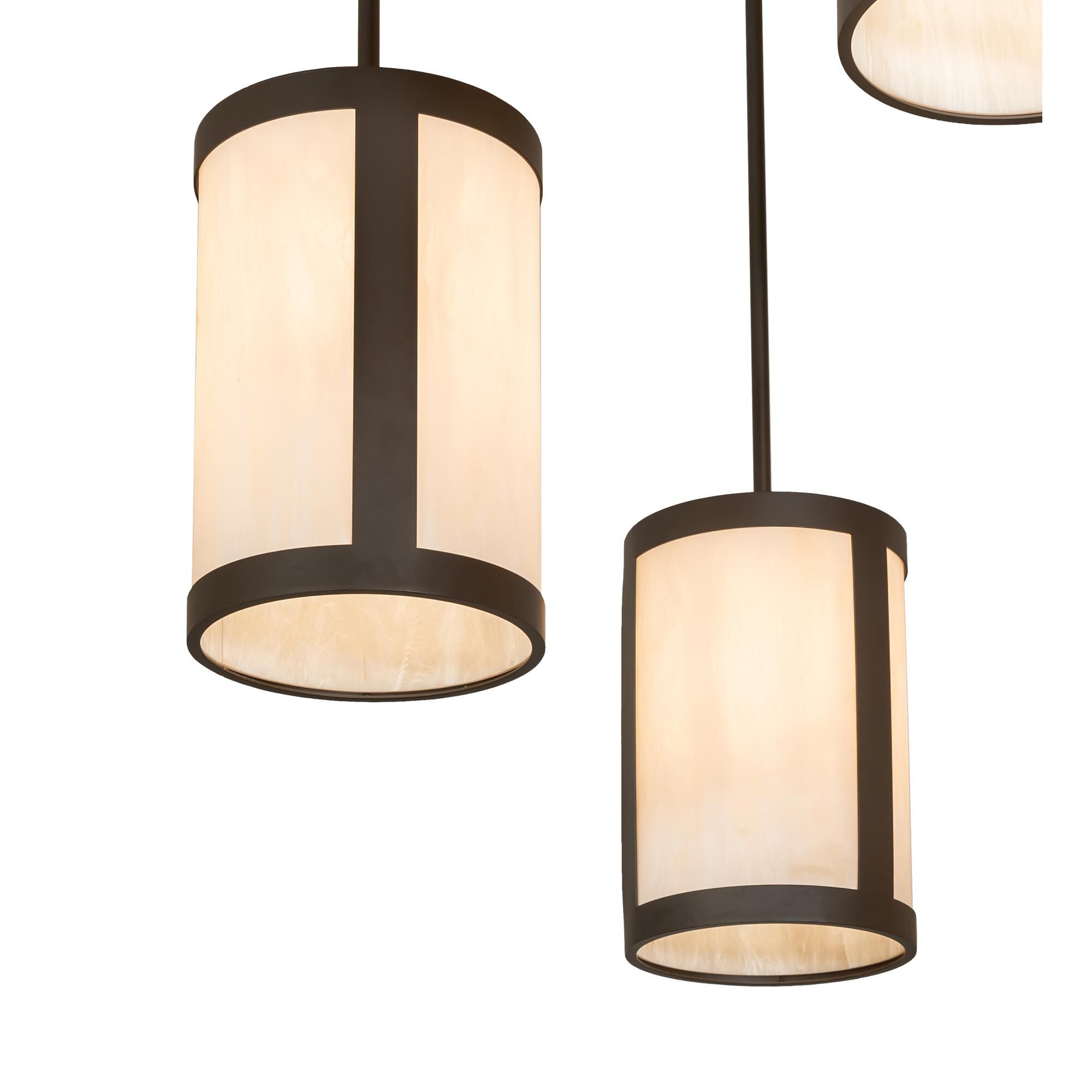 Shown in Oil Rubbed Bronze finish and Beige glass