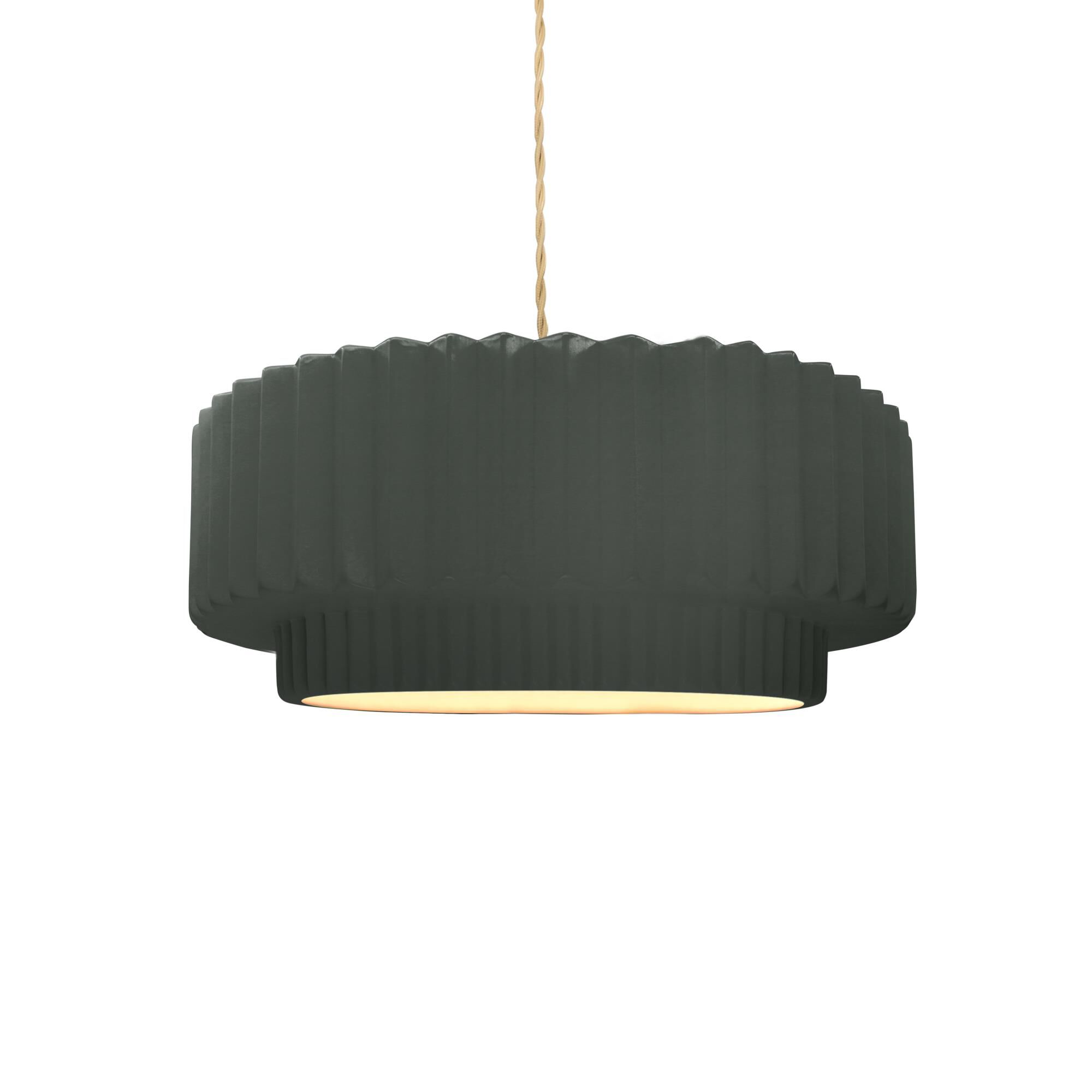 Pleated Tier 12 Inch Mini Pendant by Justice Design Group