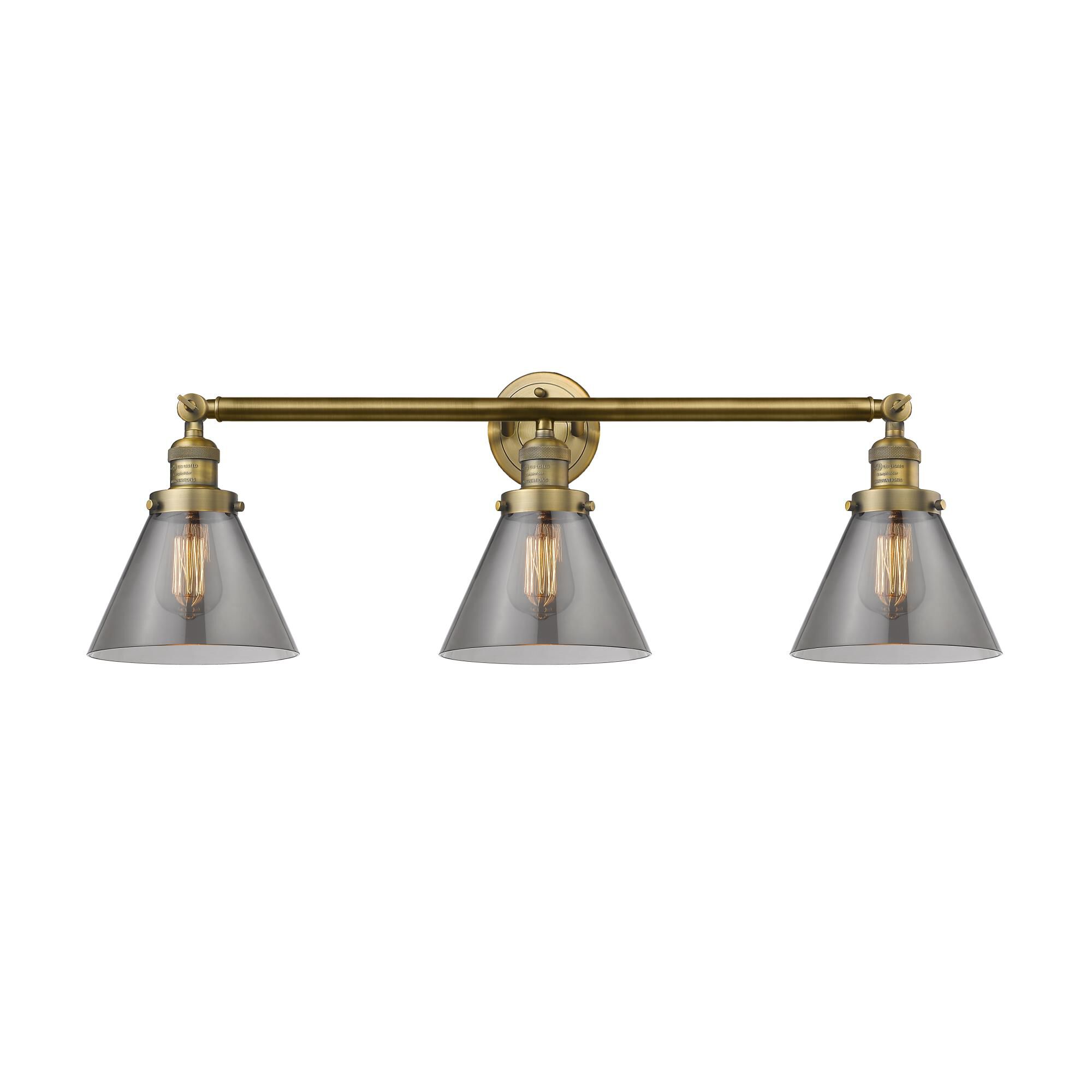 Bruno Marashlian Large Cone 32 Inch 3 Light Bath Vanity Light by Innovations Lighting