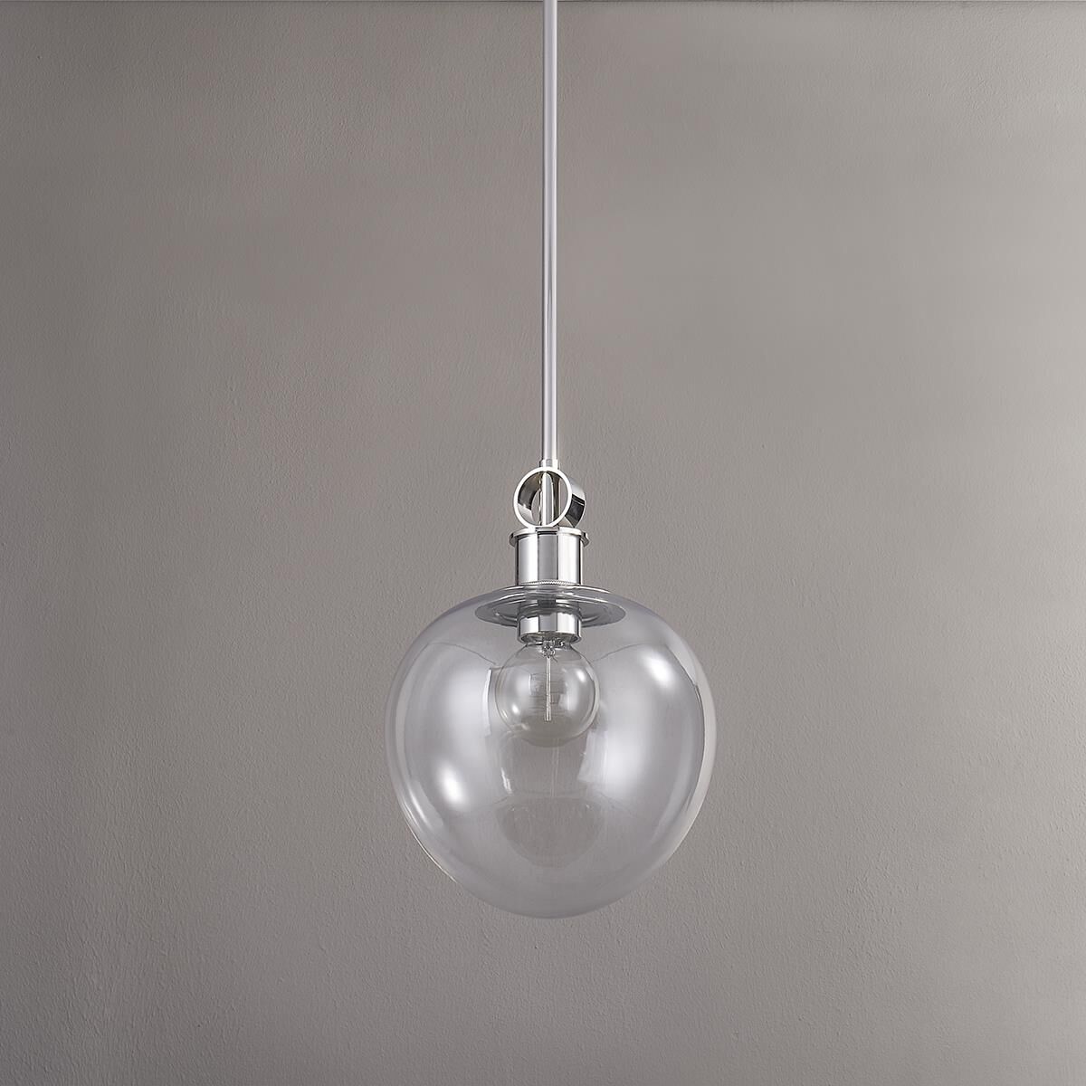 Shown in Polished Nickel finish and Clear glass