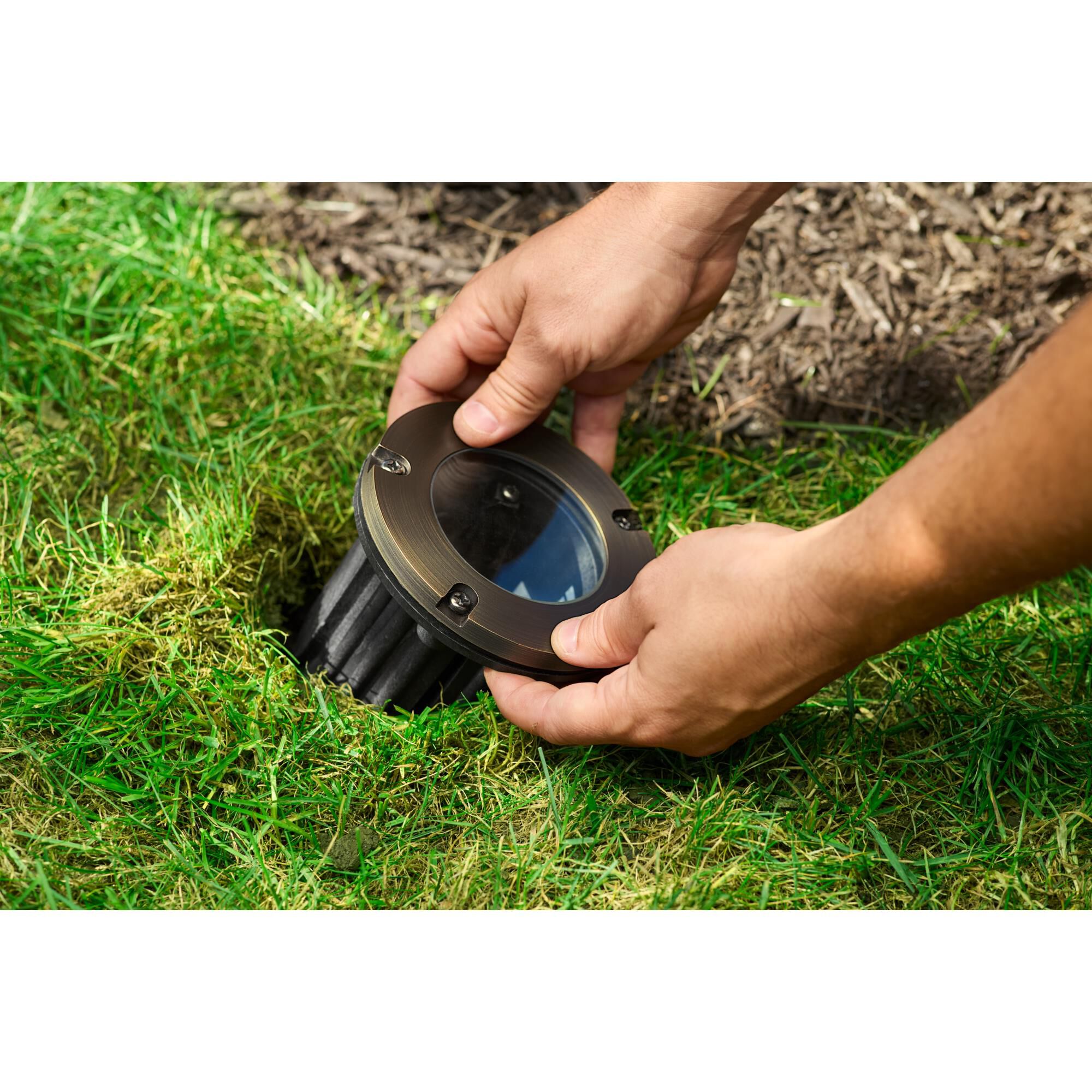 Shown in Centennial Brass finish and Clear Tempered Soda Lime glass