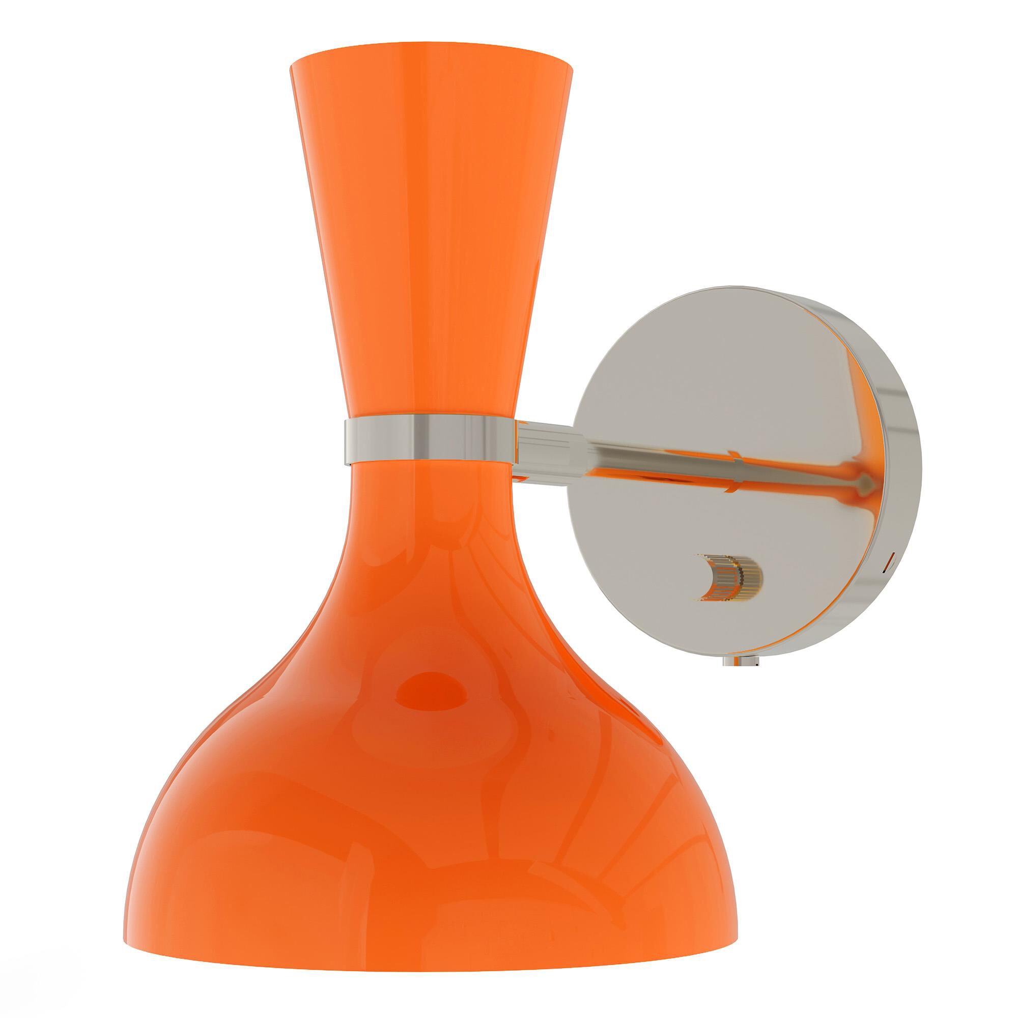 Shown in Polished Nickel finish and Pumpkin shade