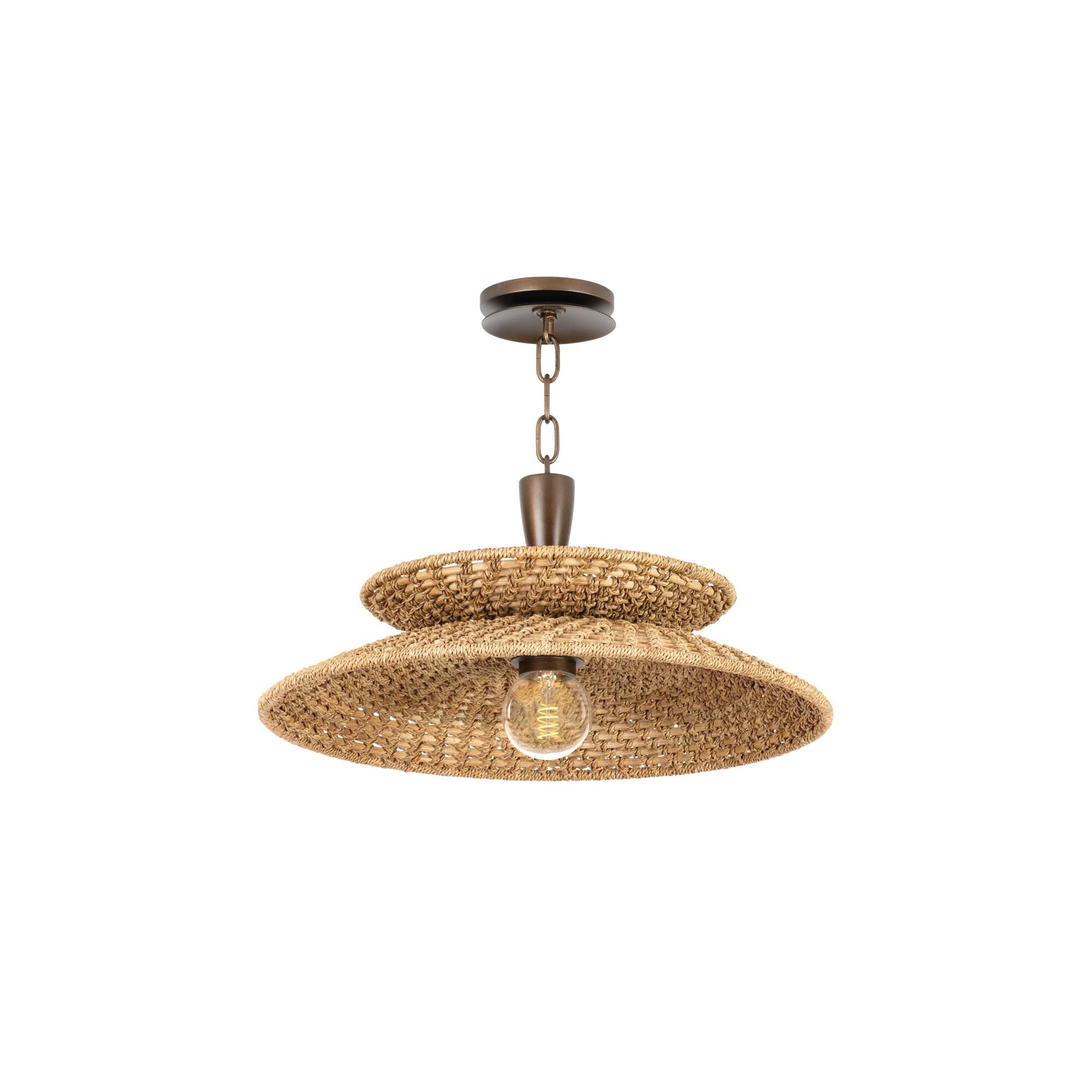 Shown in Bronze Leaf finish and Natural Abaca shade