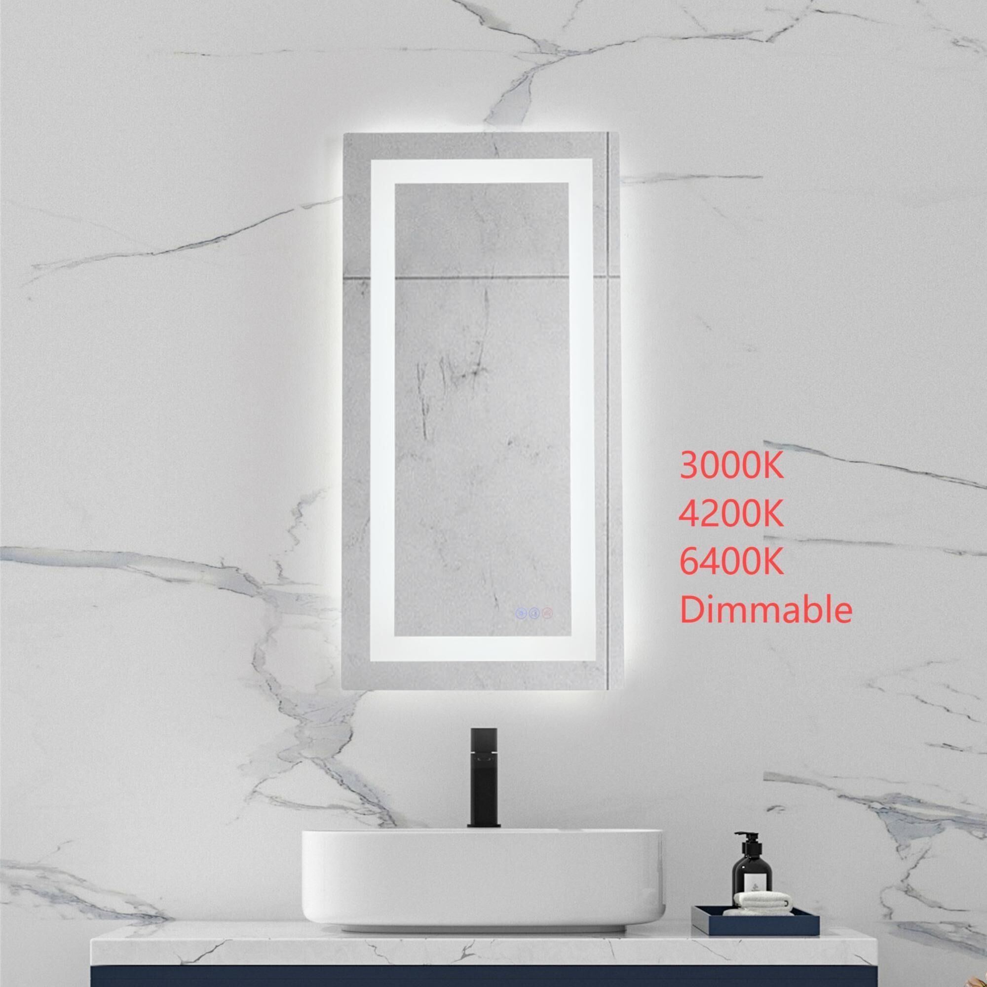 Riven 30 Inch LED Lighted Mirror by Elegant Dcor