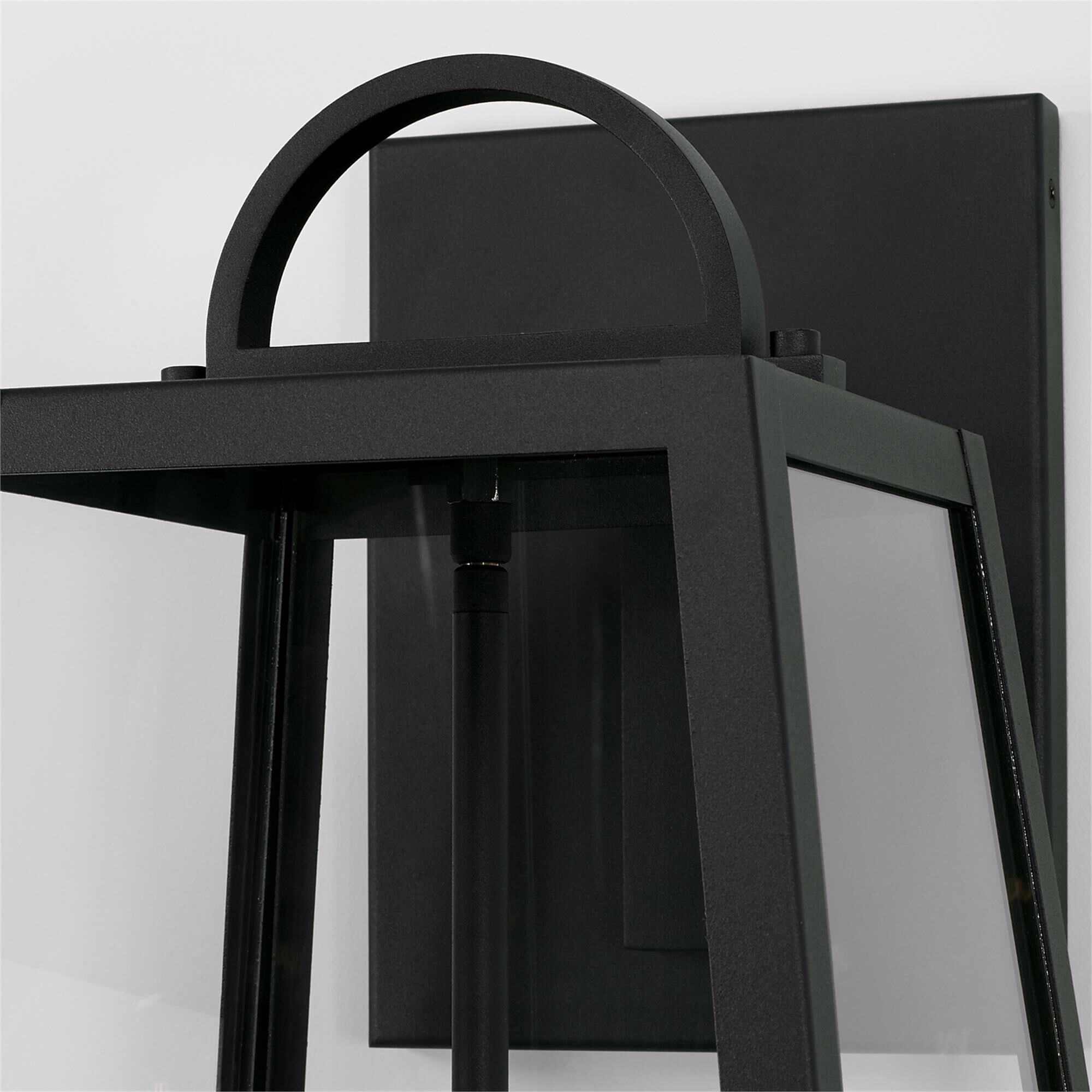 Shown in Black finish and Clear glass