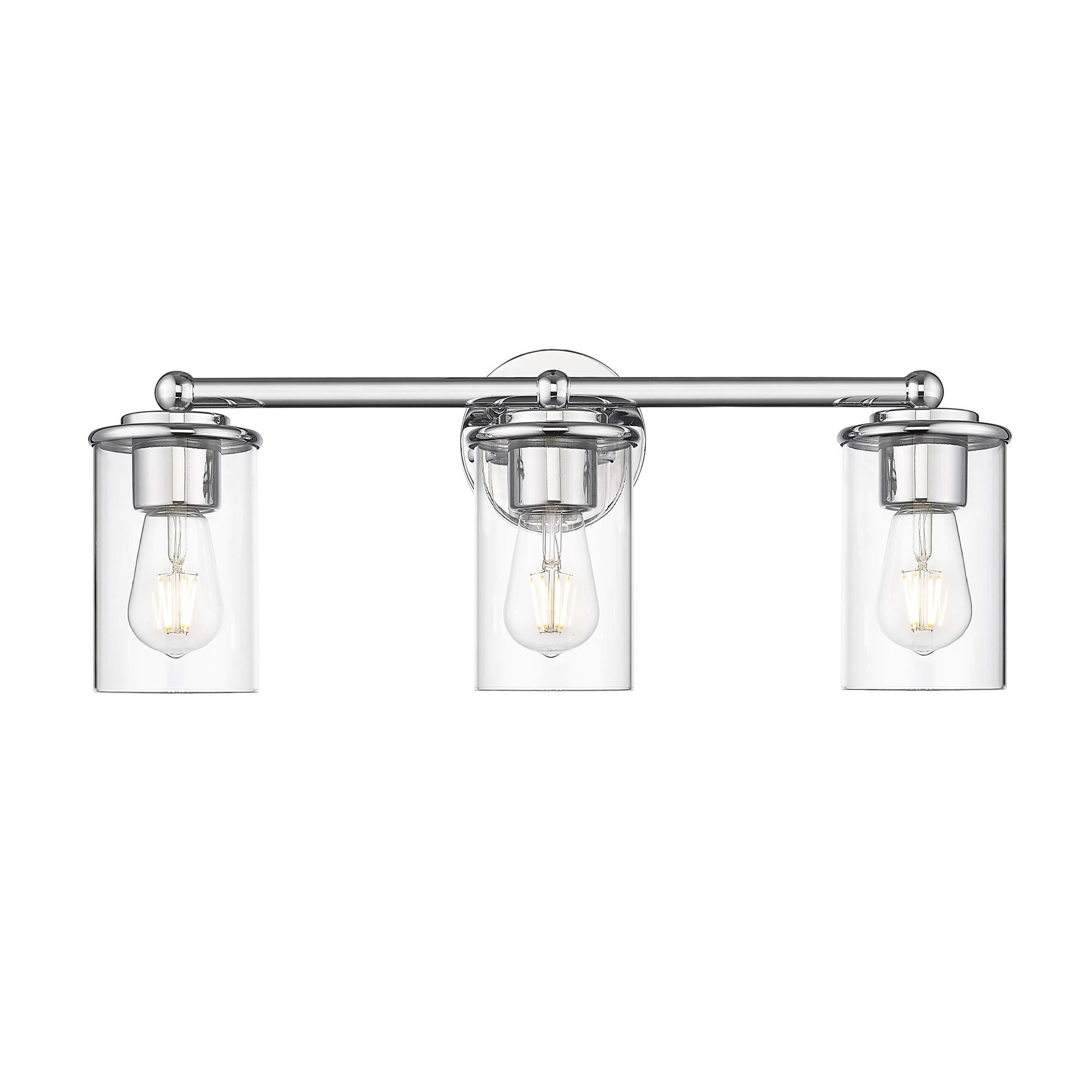 Shown in Chrome finish and Clear glass and Clear shade