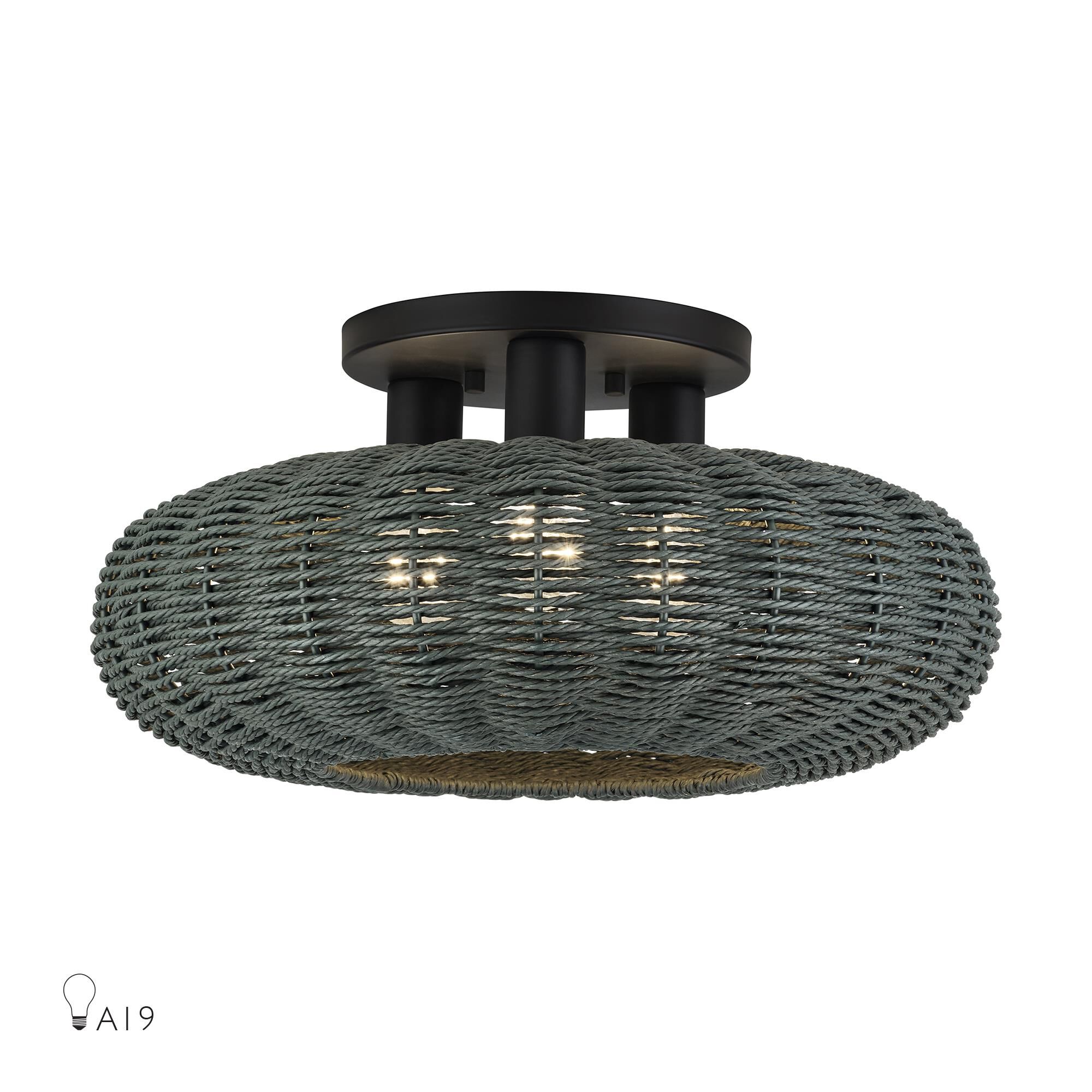 Deluna 18 Inch Semi Flush Mount by Livex Lighting