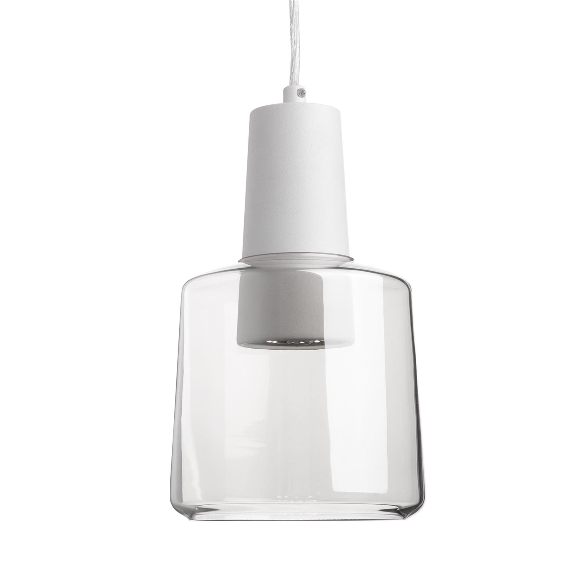 Shown in White finish and Transparent Clear glass