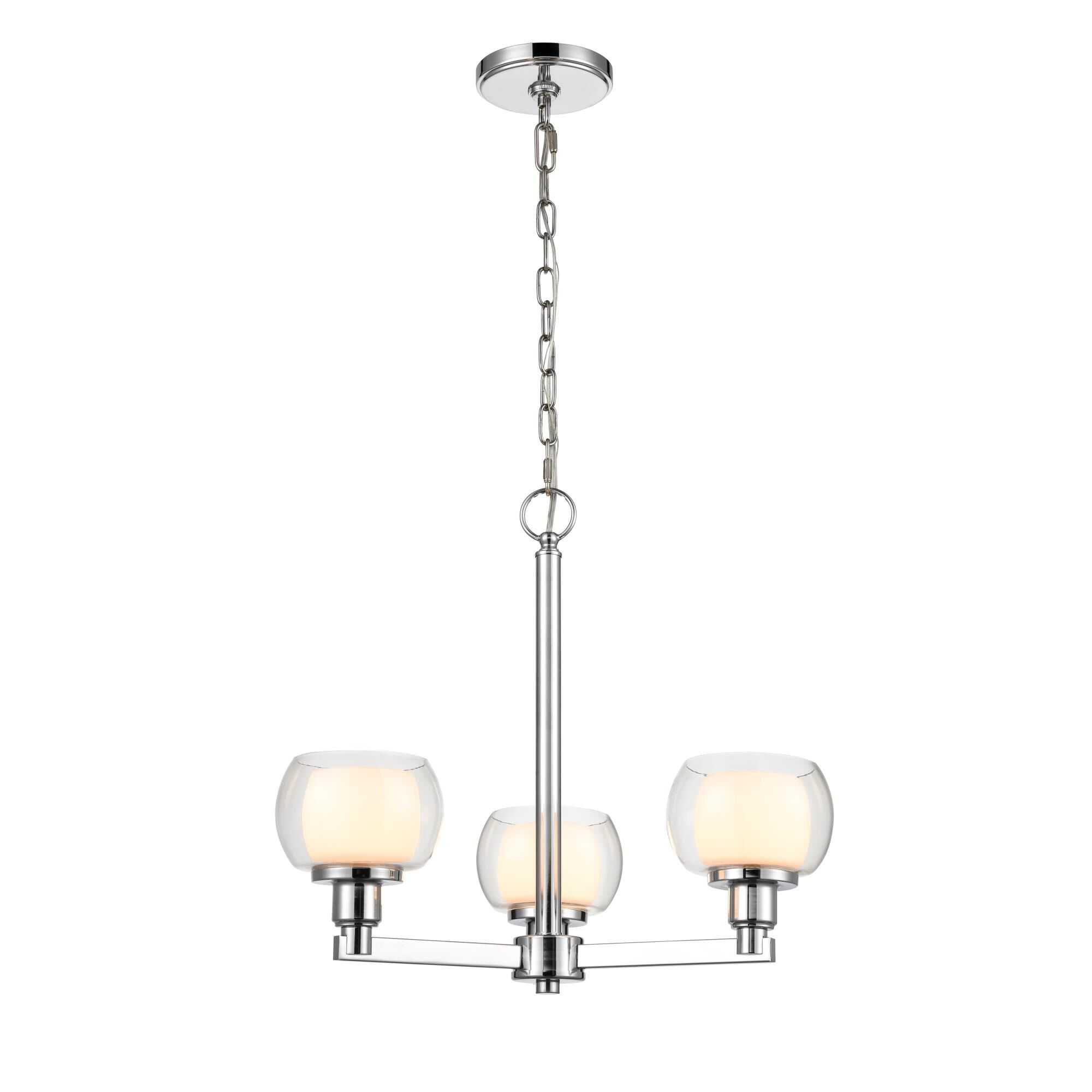 Shown in Polished Chrome finish and Frosted Cairo glass