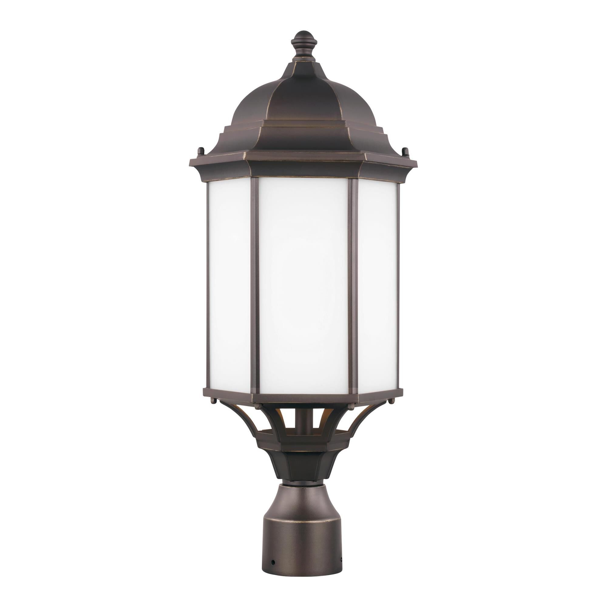 Shown in Antique Bronze finish and Satin Etched glass