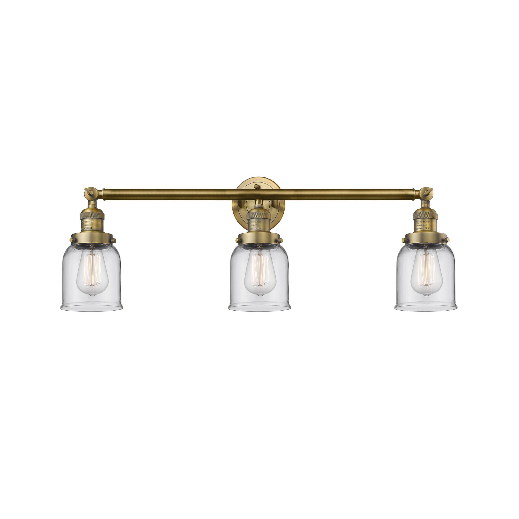 Shown in Brushed Brass finish and Clear glass