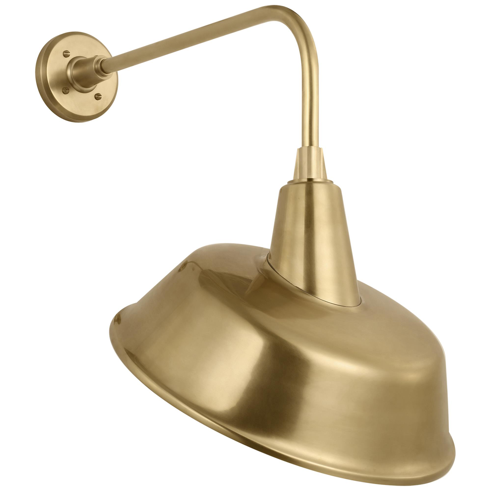 Shown in Hand-Rubbed Antique Brass finish and Gold shade