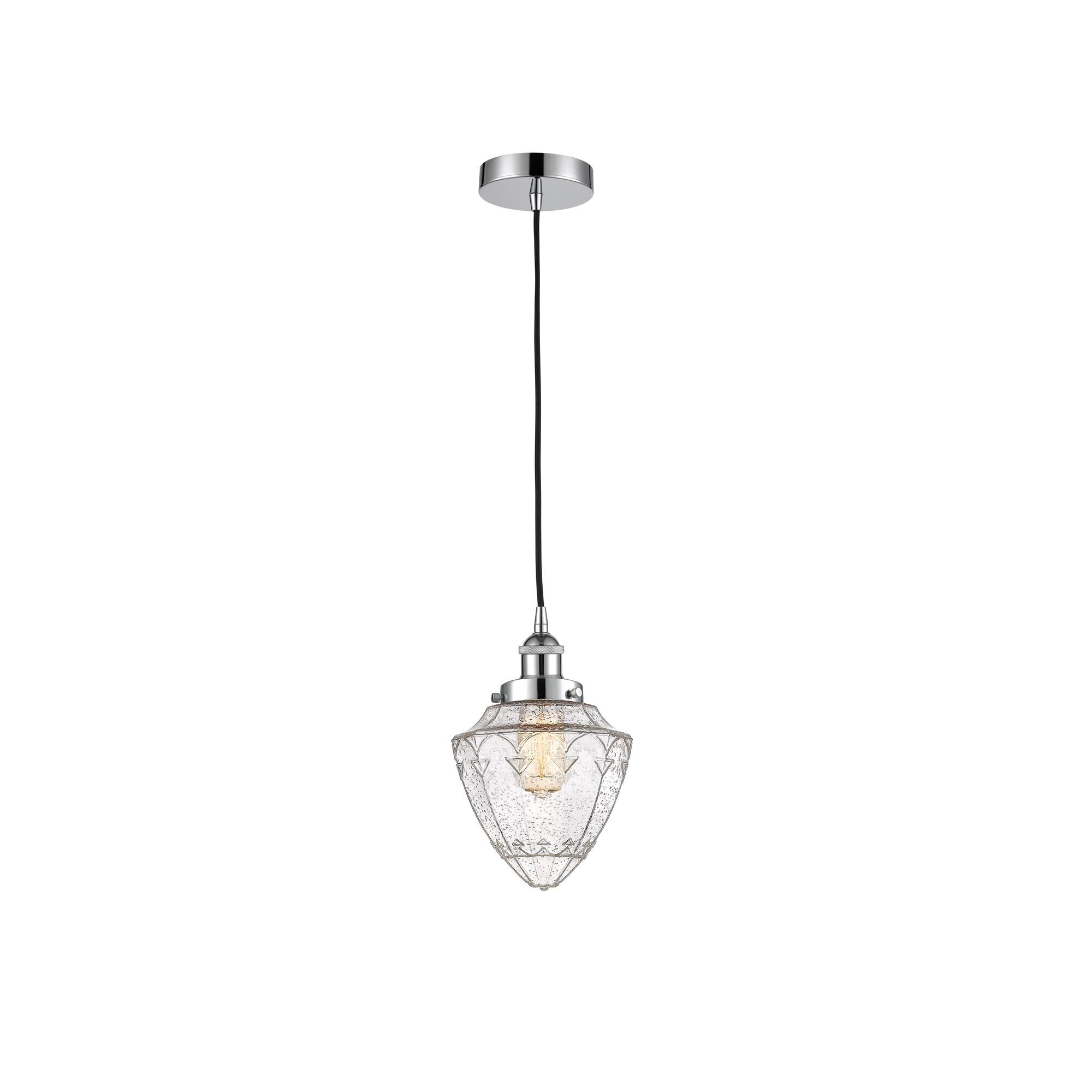 Shown in Polished Chrome finish and Seedy Small Bullet glass