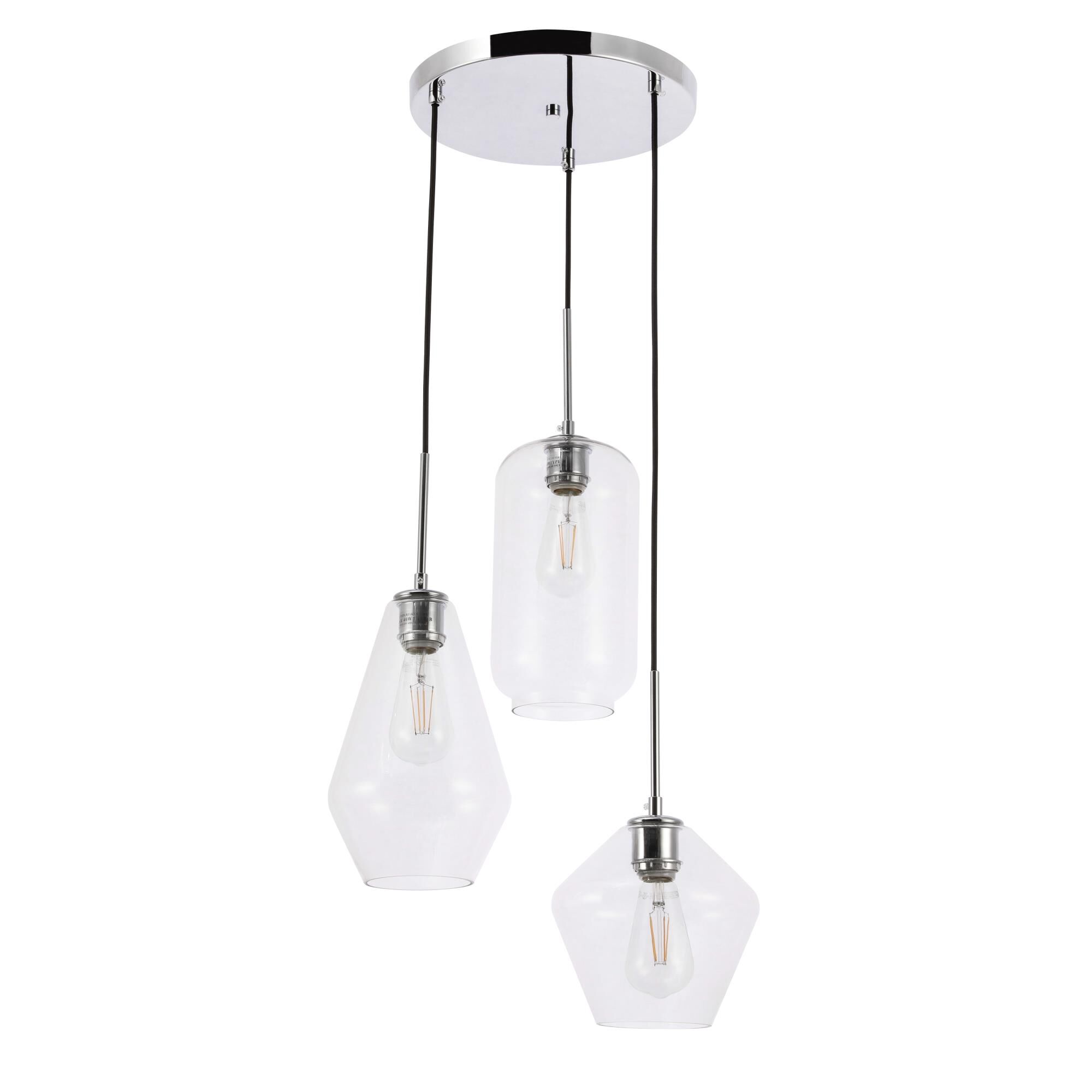 Gene 17 Inch Multi Light Pendant by Elegant Lighting