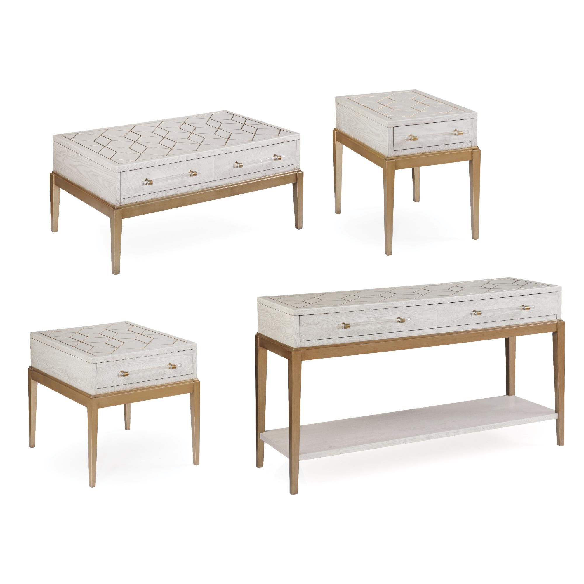 Shown in White and Brass finish