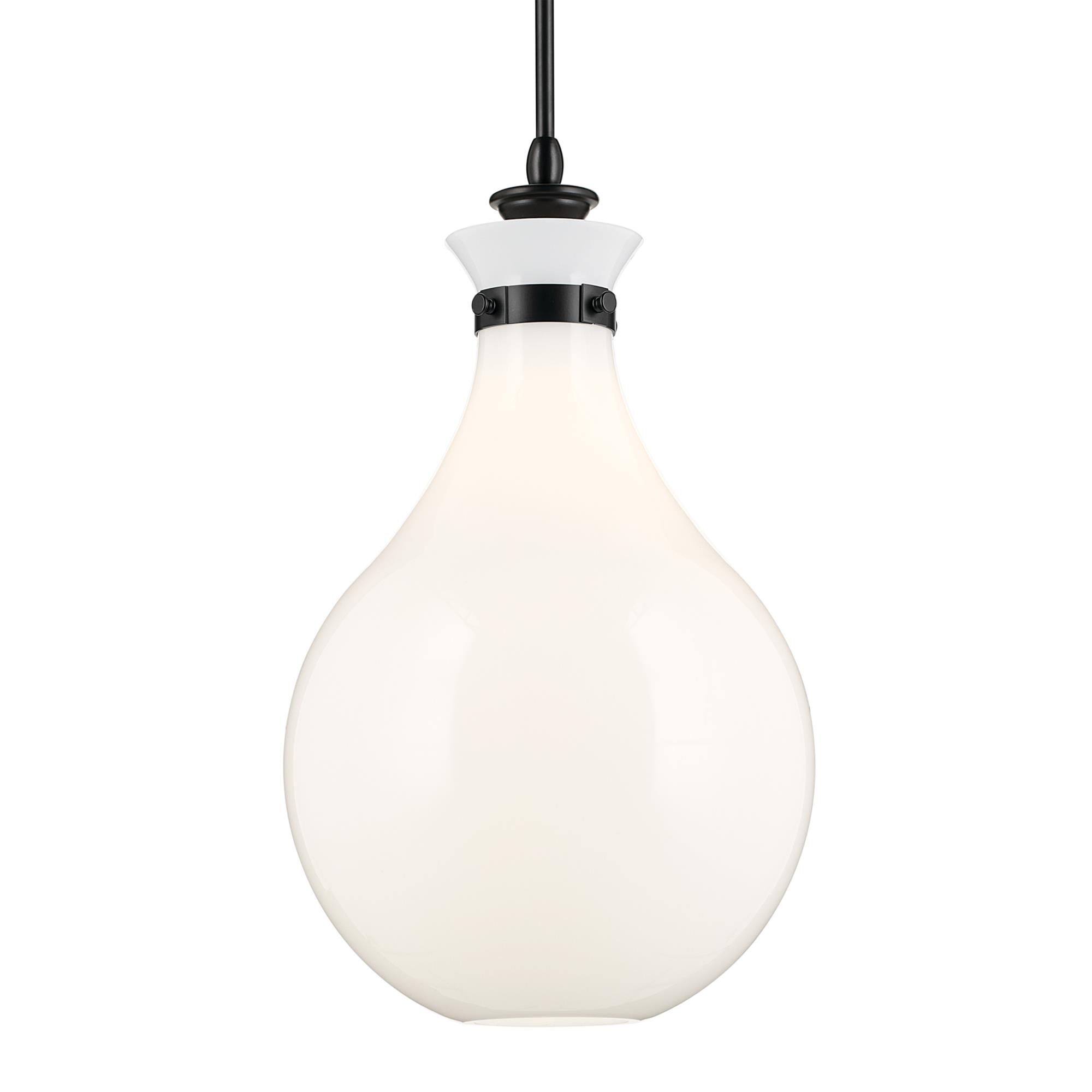 Shown in Black finish and Opal glass