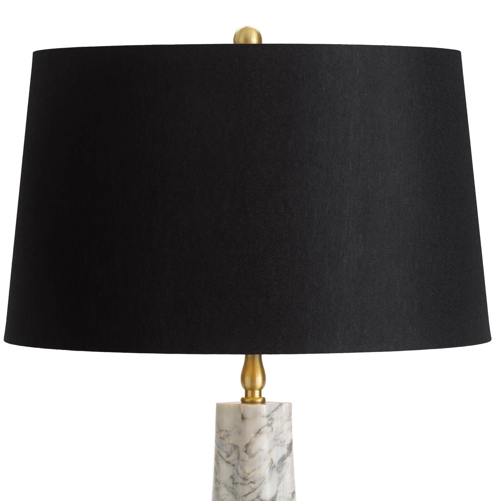 Shown in White finish and Linen shade