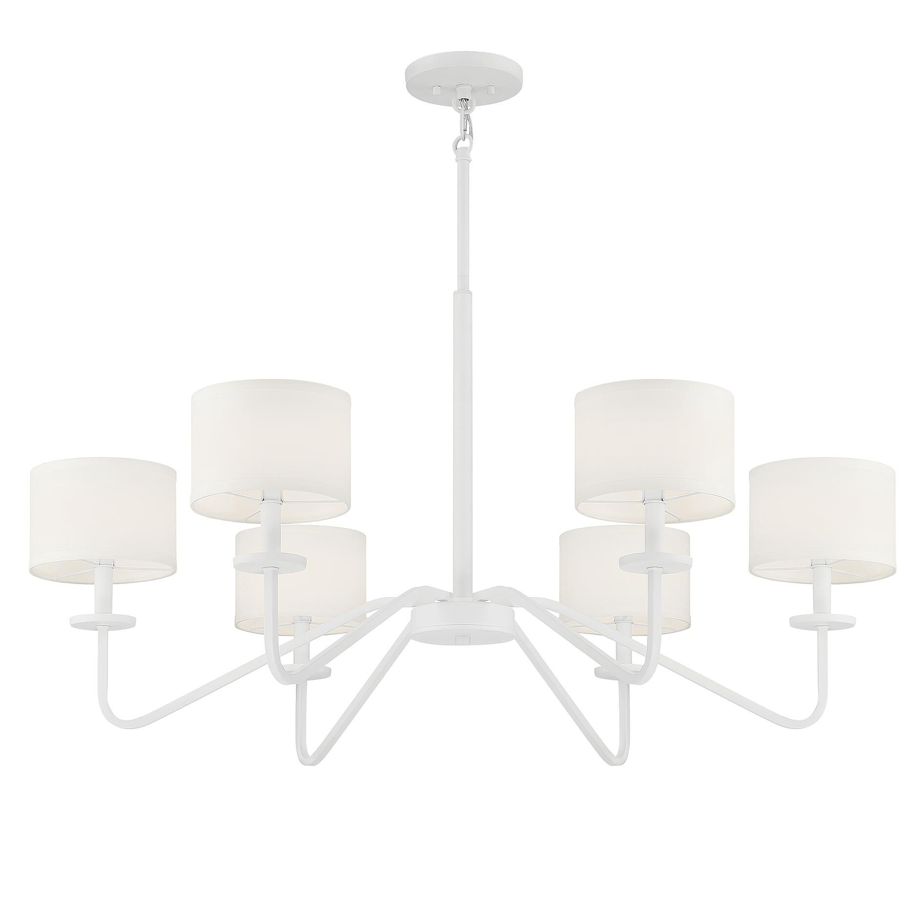 Shown in Bisque White finish and White Fabric shade