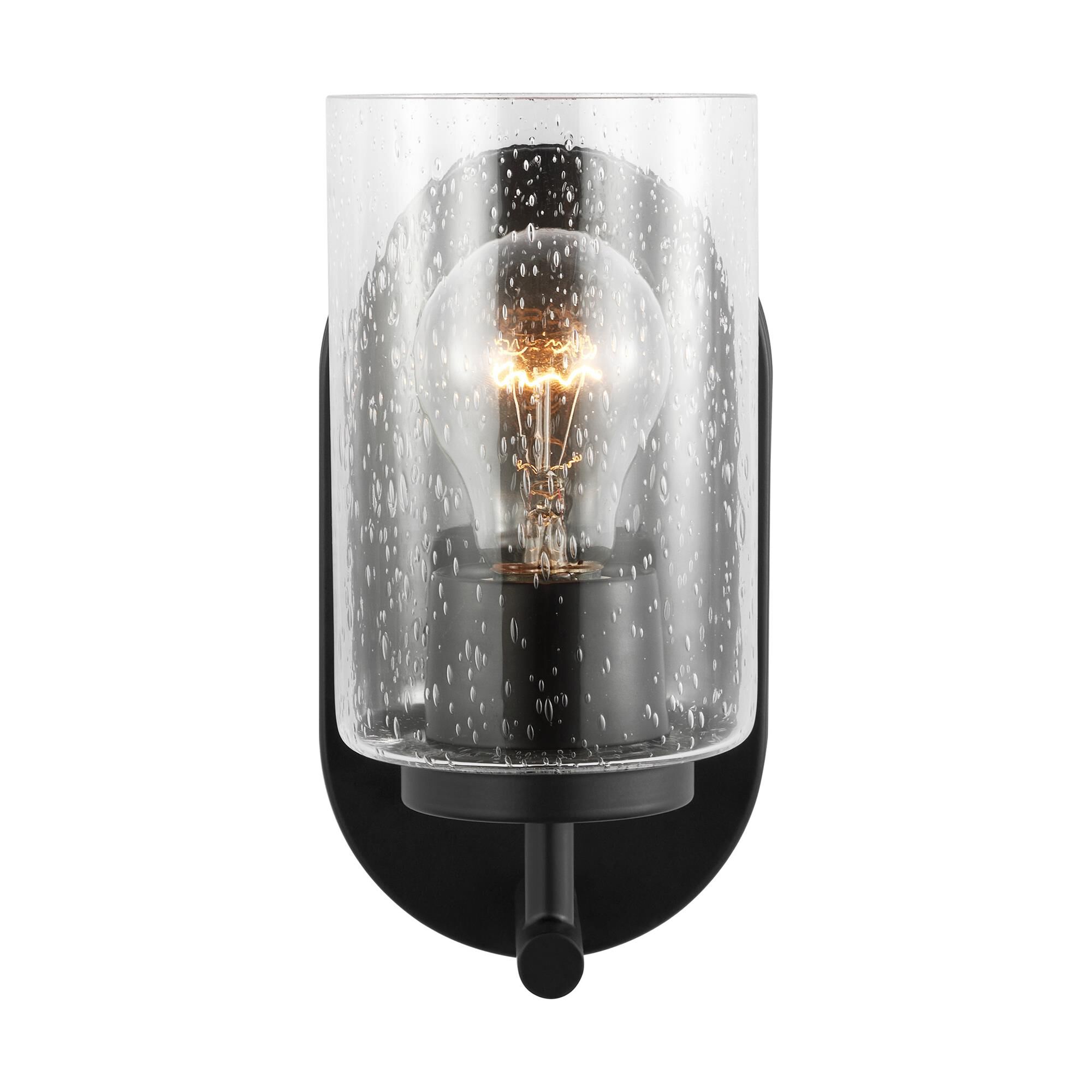 Shown in Midnight Black finish and Clear Seeded glass