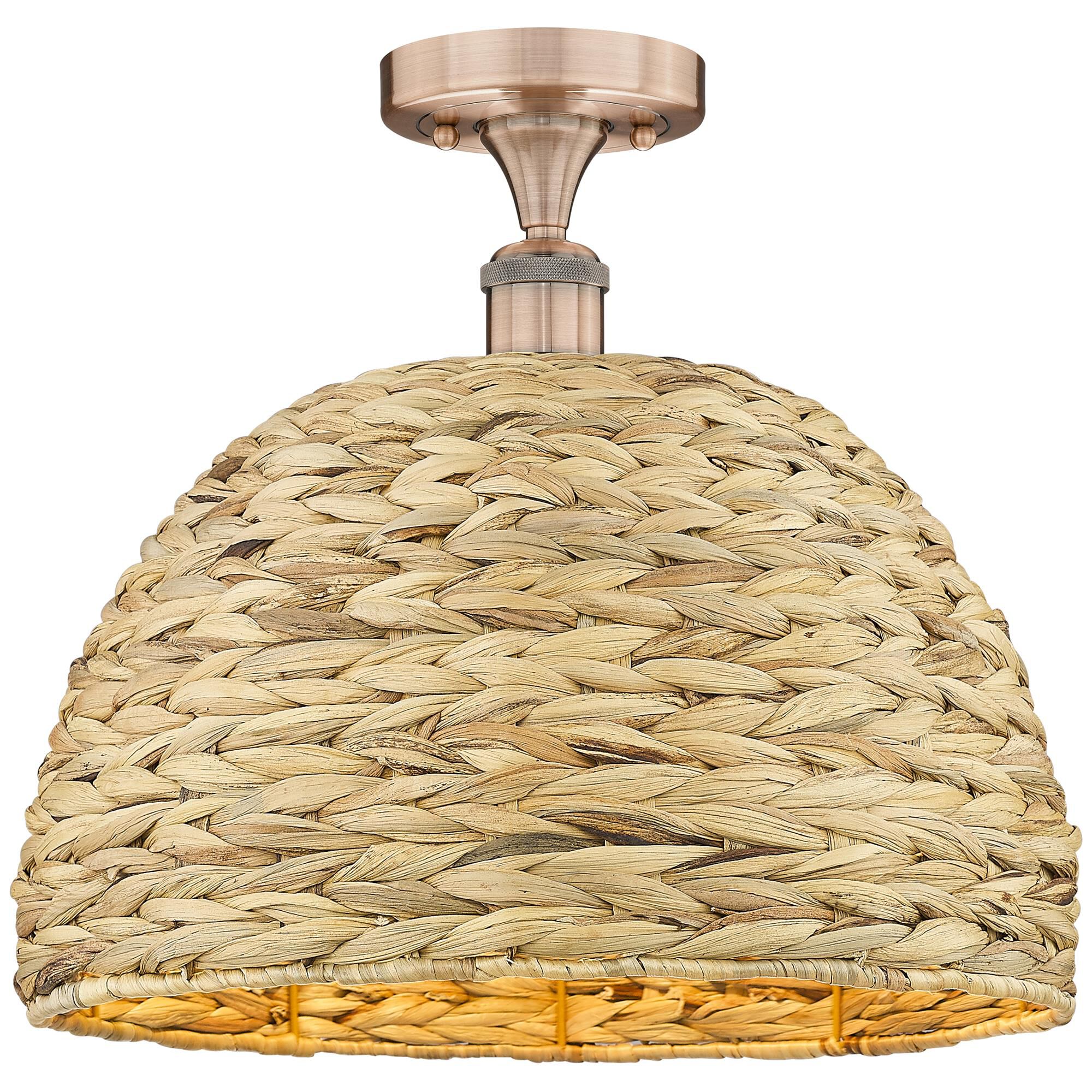 Shown in Antique Copper finish and Natural shade