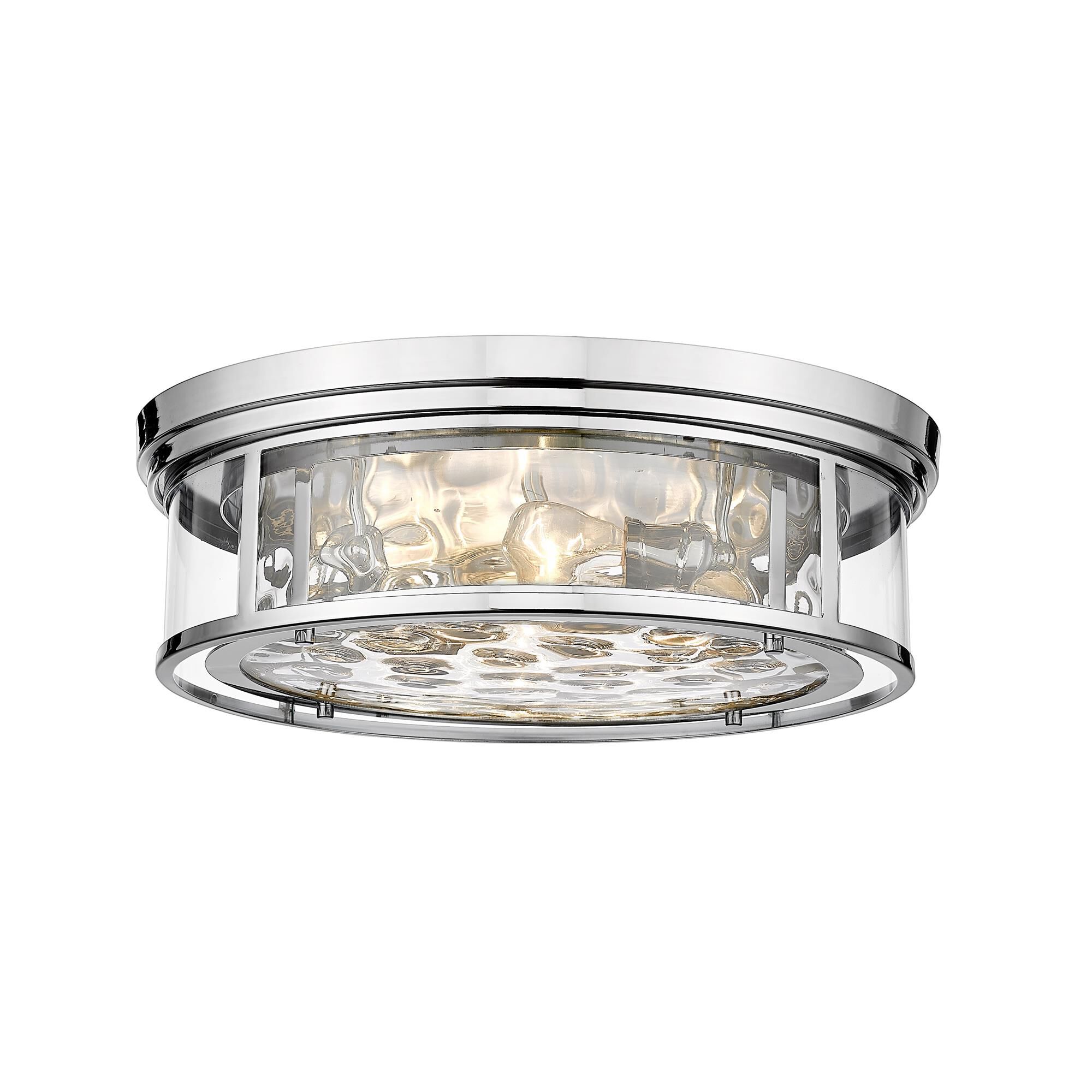 Shown in Polished Nickel finish and Glass shade