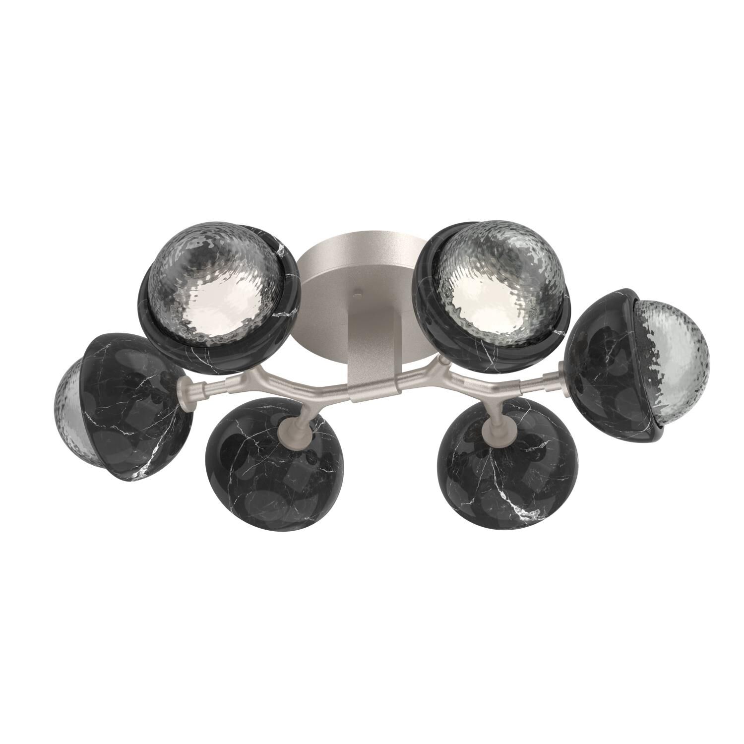 Shown in Beige Silver finish and Smoke glass and Black Marble accent