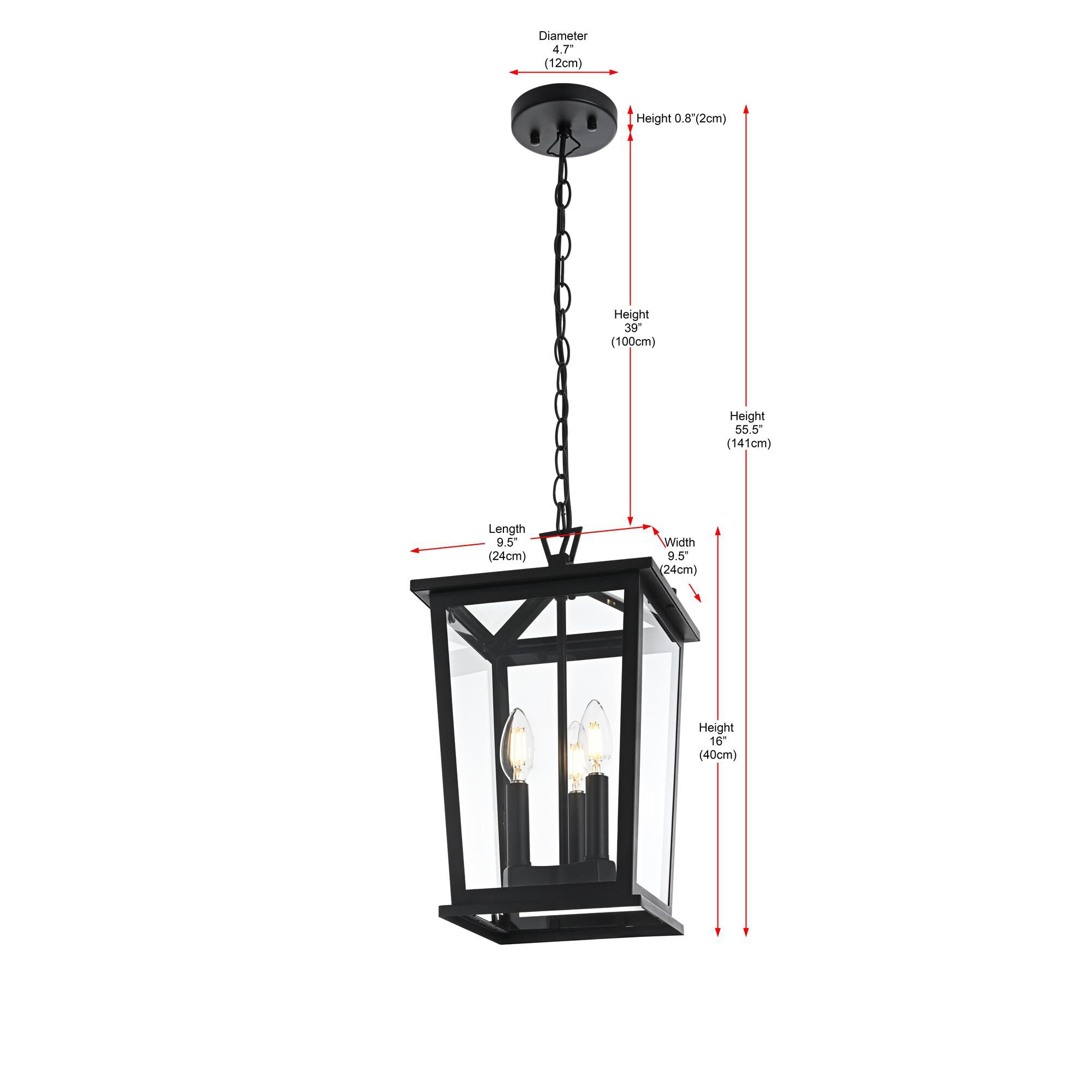 Cayman 10 Inch Outdoor Hanging Lantern by Elegant Lighting