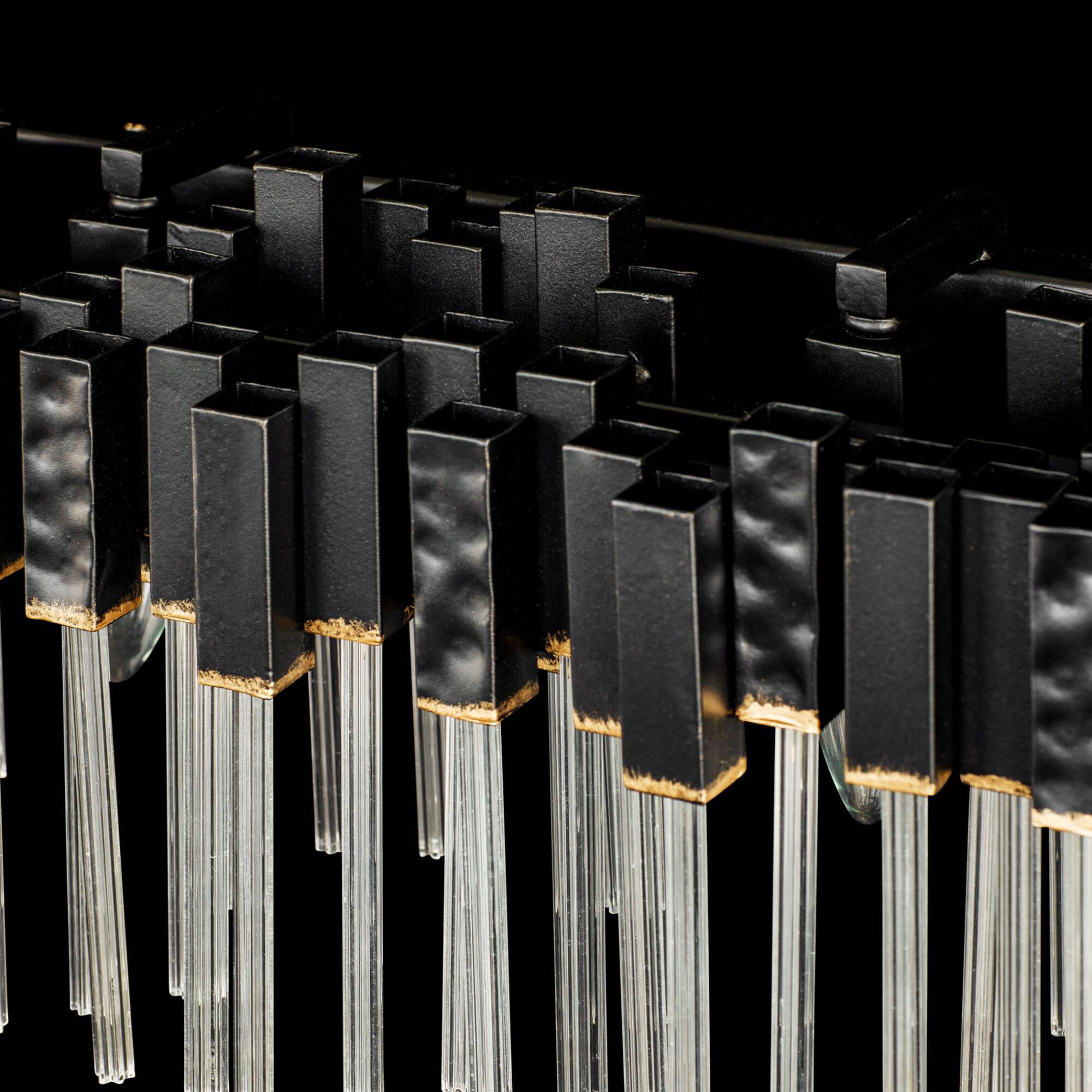 Shown in Matte Black and French Gold finish and Clear   glass